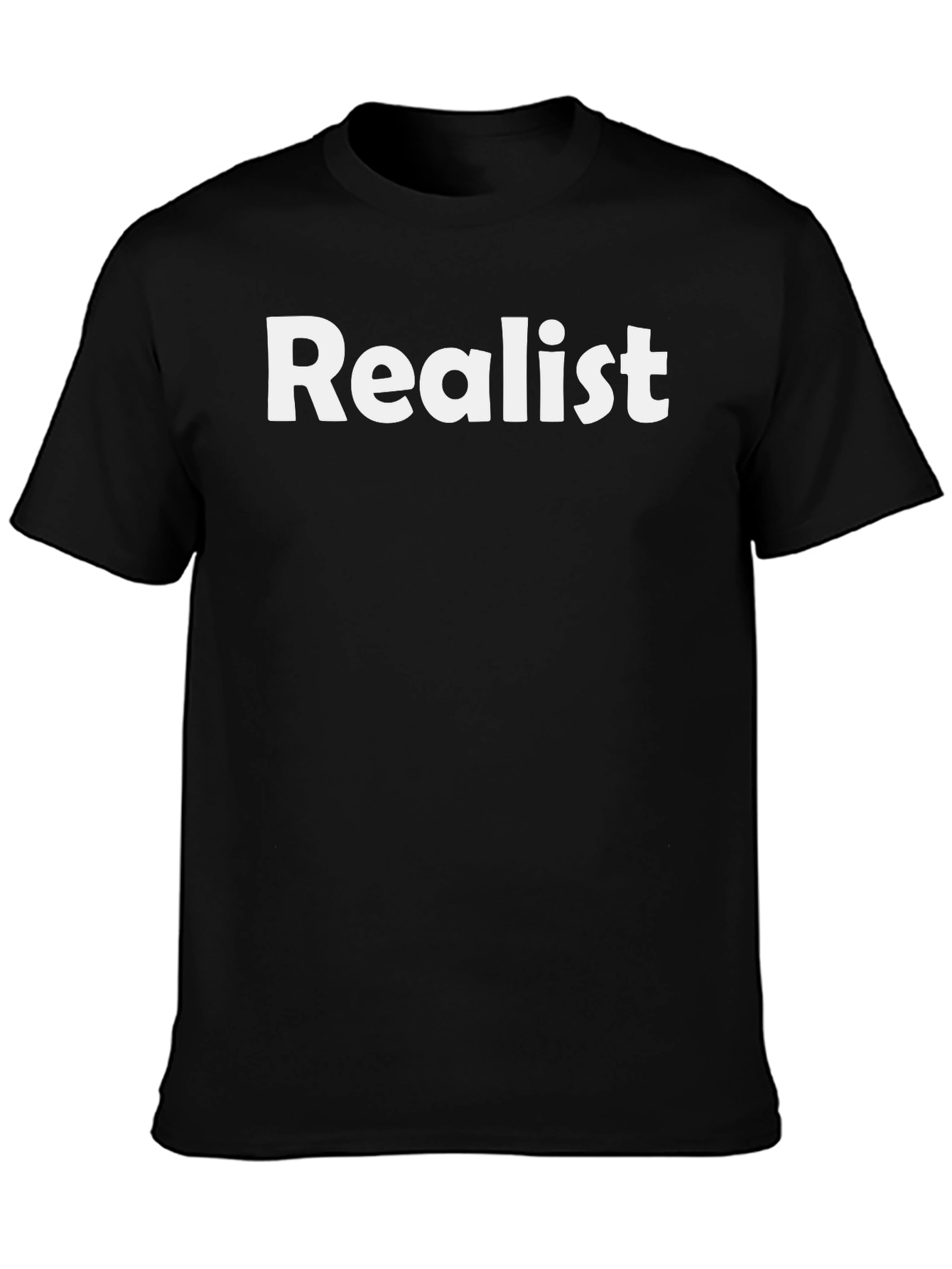 Black Realist Graphic T-Shirt - Men's Short Sleeve Crew Neck Tee view 3