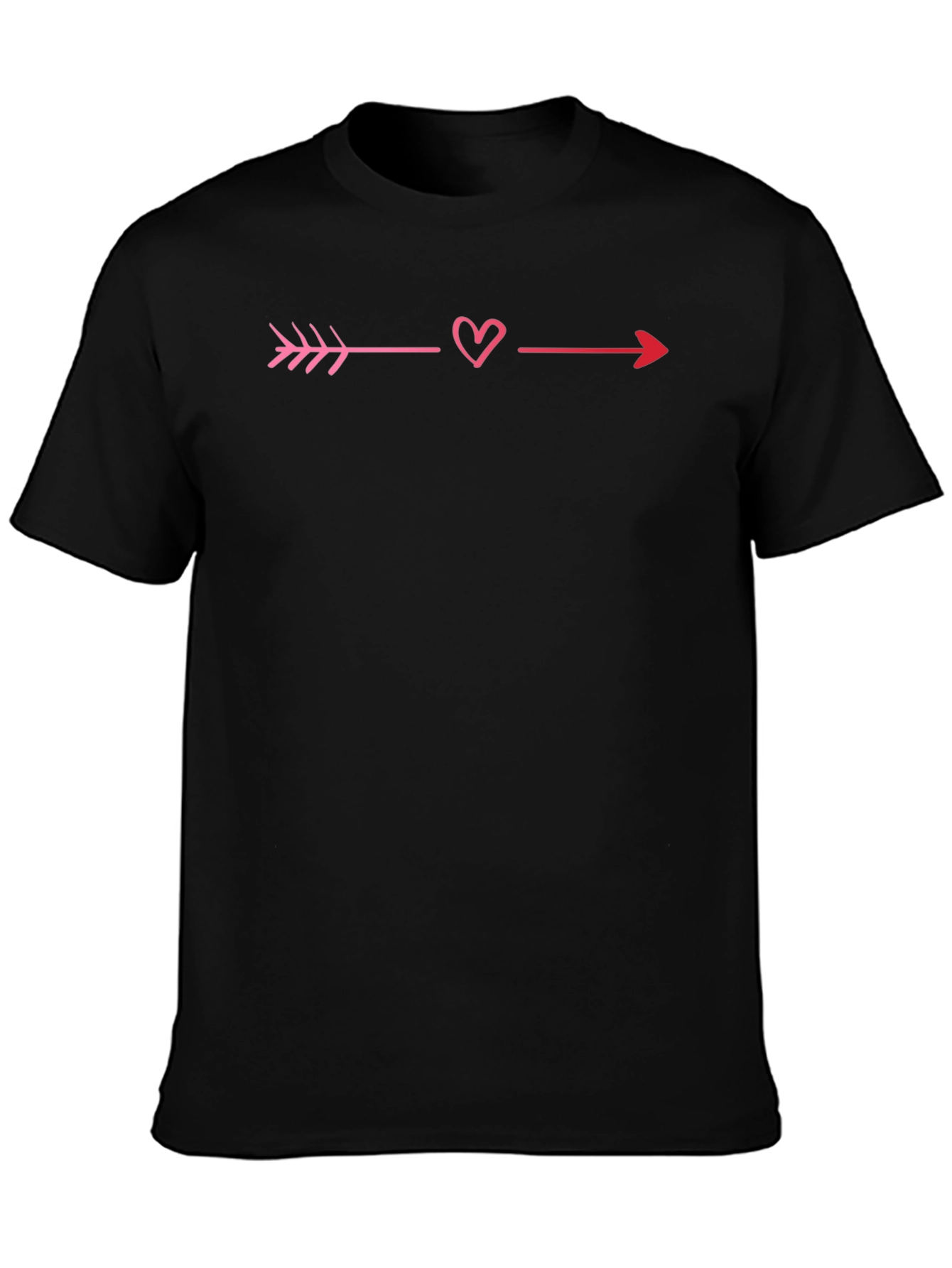 Black Heart Arrow Valentine's Day Graphic Tee - Black view 3