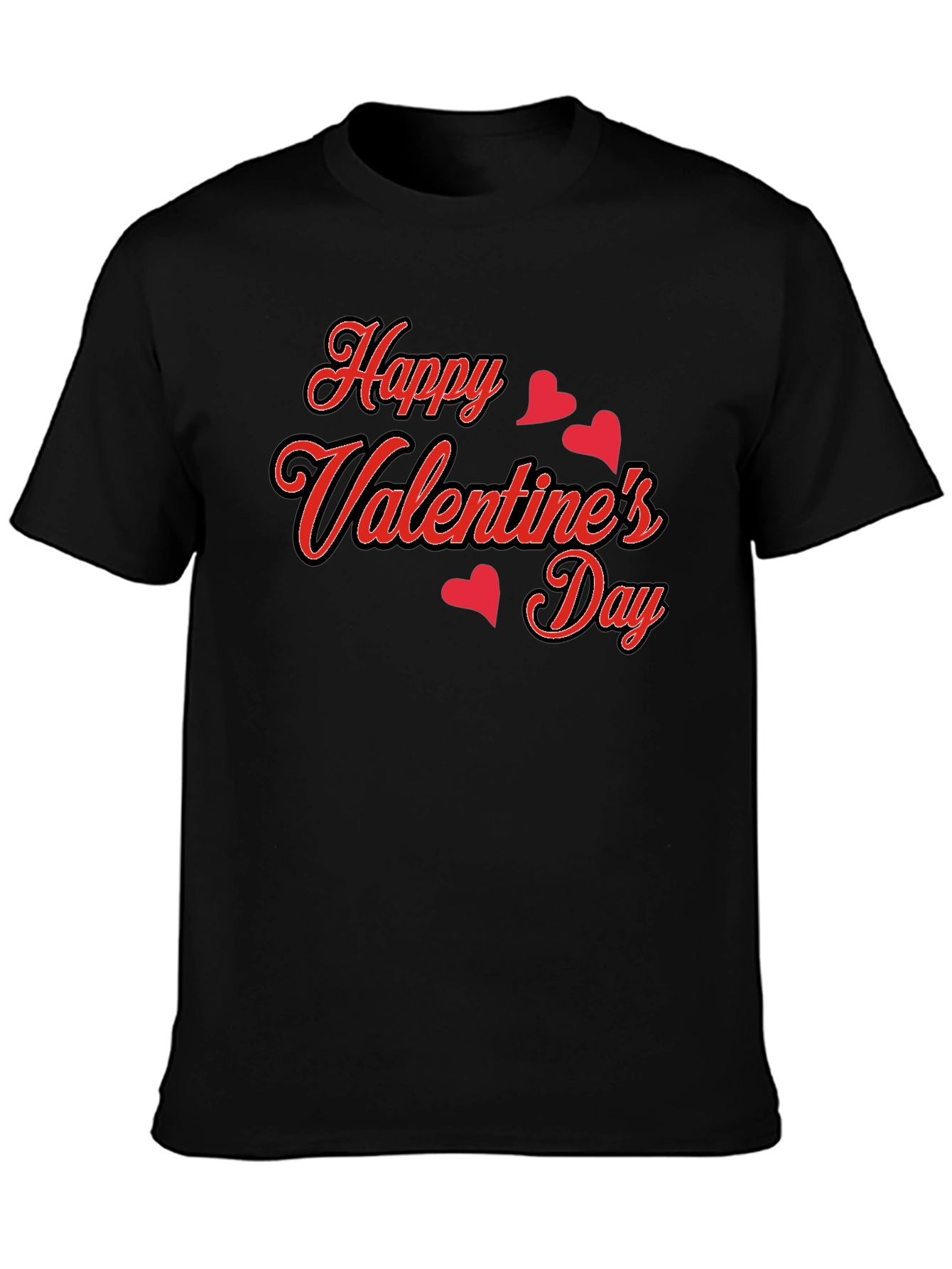 Black Happy Valentine's Day Black Graphic Tee view 3