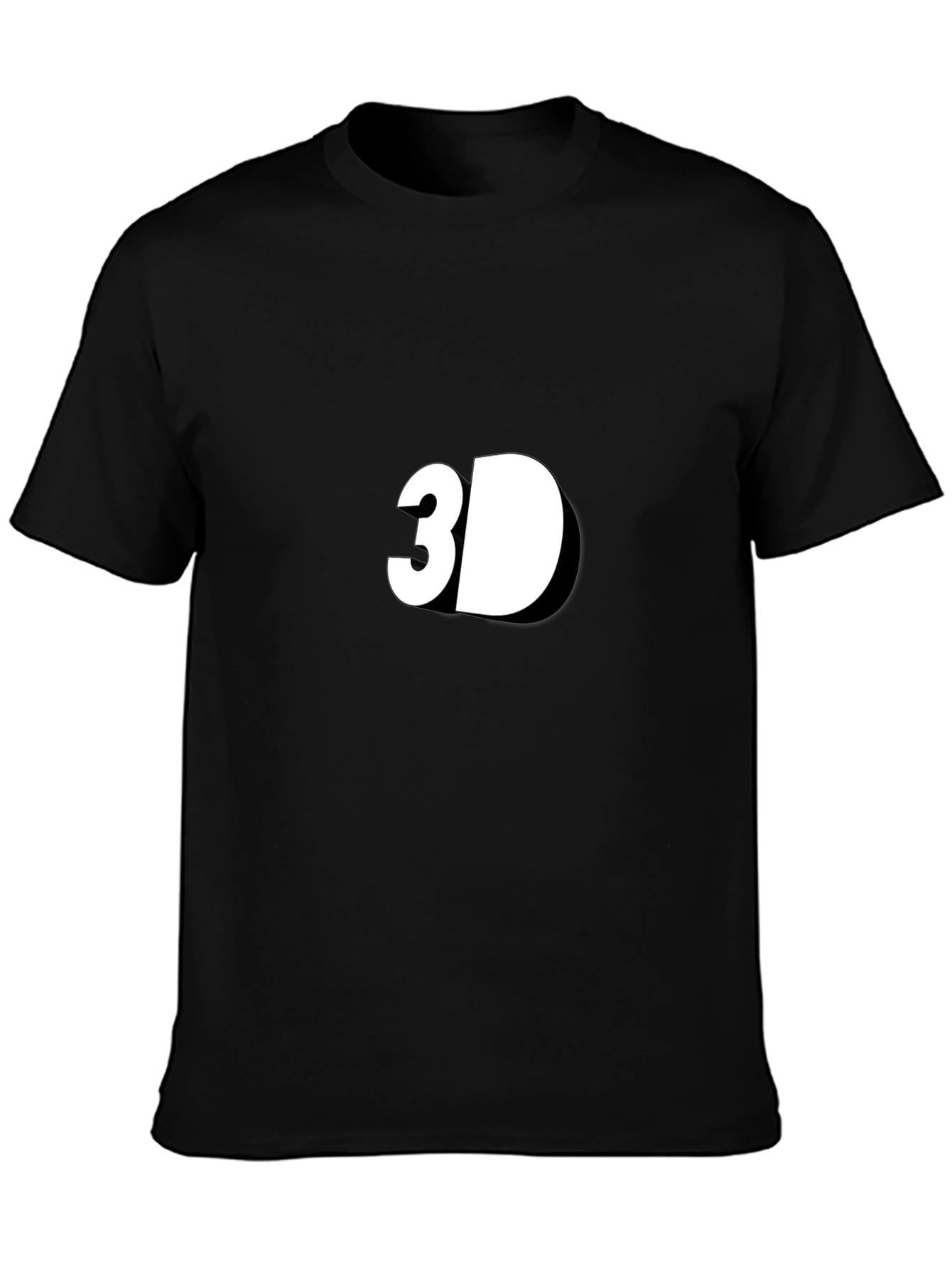 Black Black 3D Graphic Tee - Mens Casual Shirt view 3