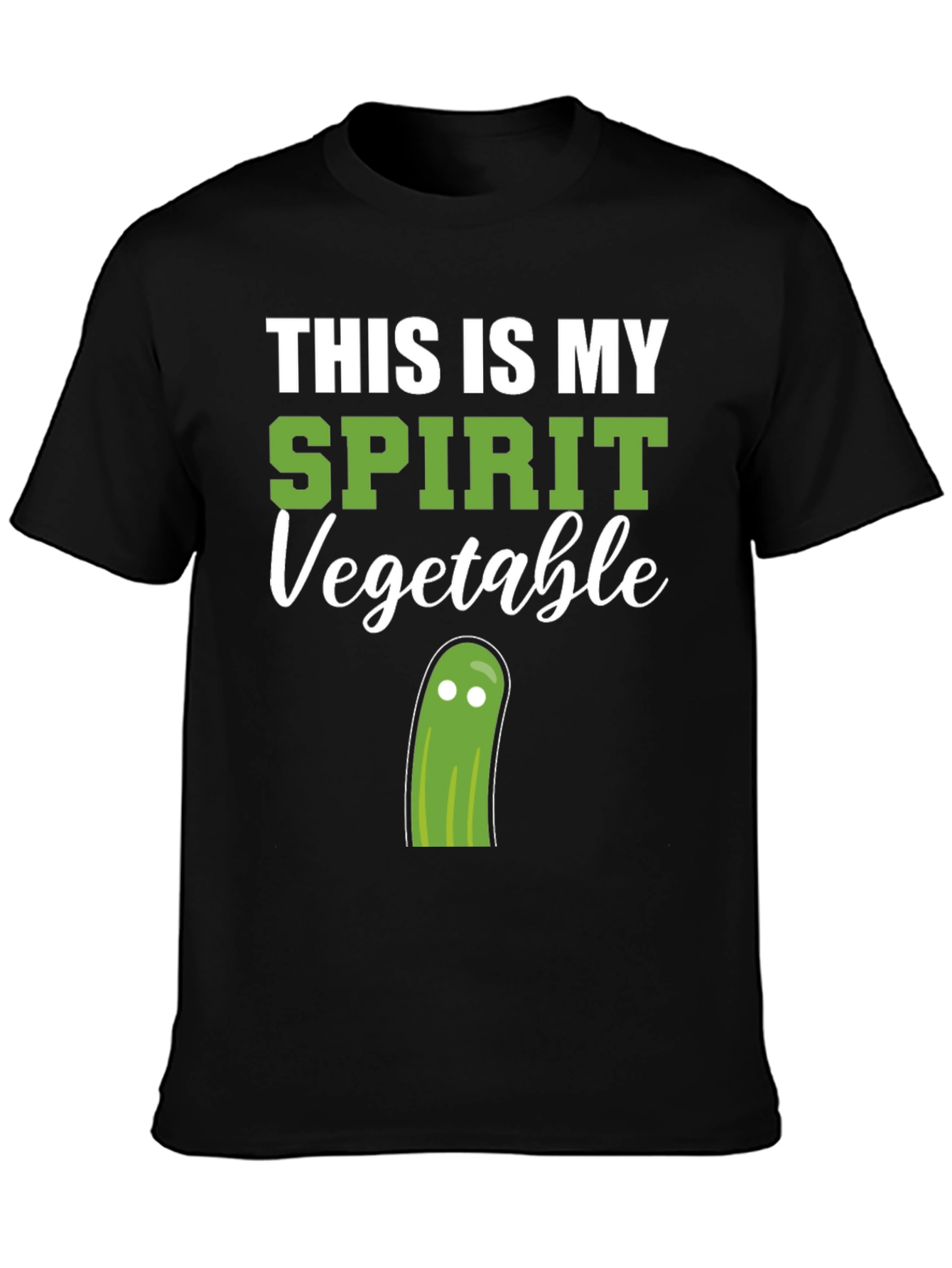 Black Spirit Vegetable T-Shirt - Funny Graphic Tee view 3