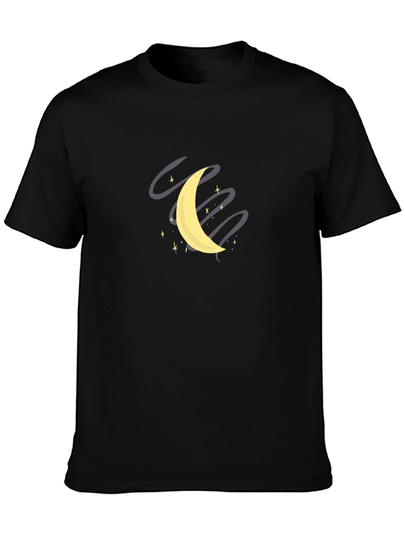 Black Moon and Stars Graphic Black T-Shirt view 3