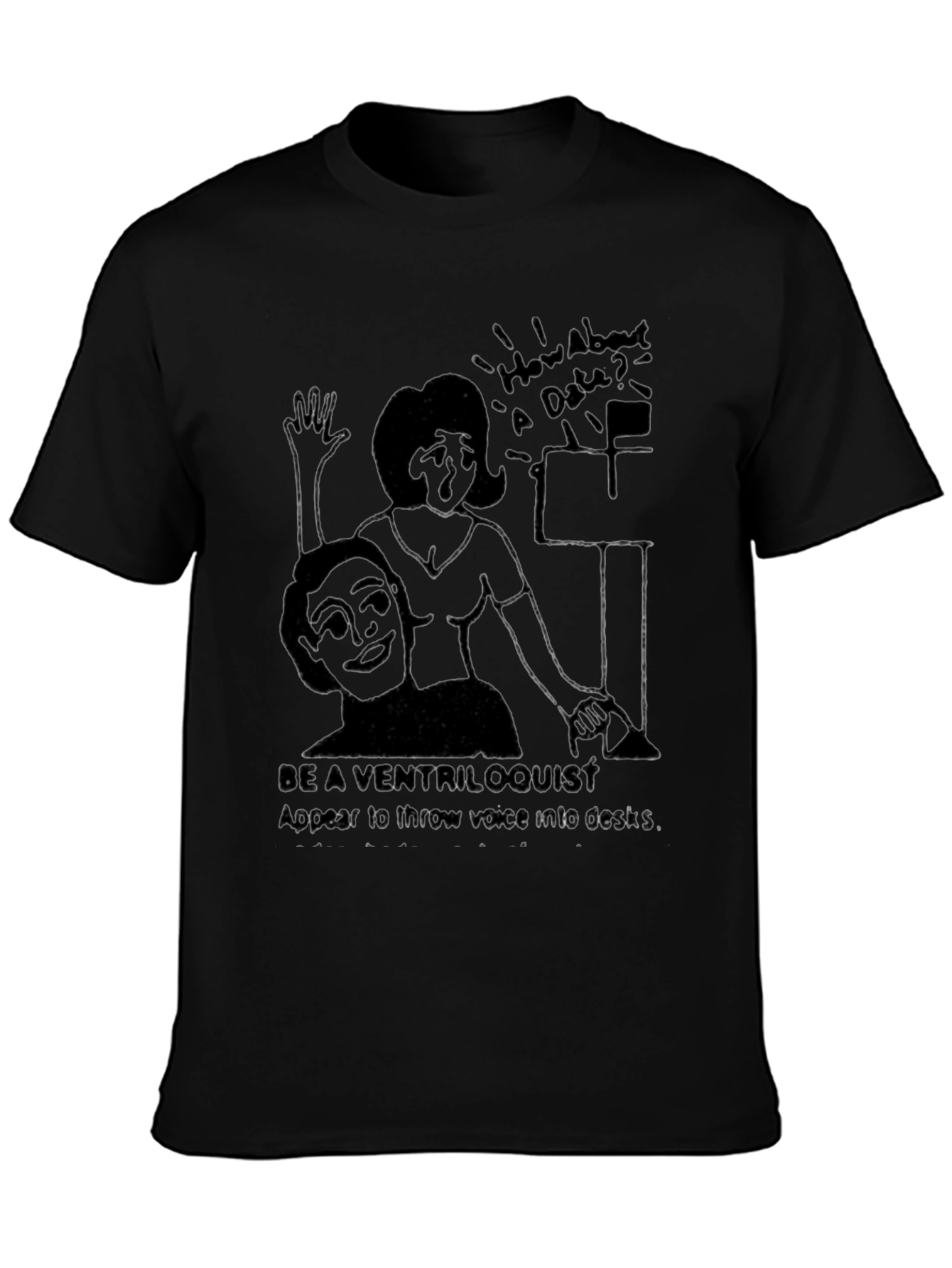 Black Be a Ventriloquist T-Shirt view 3