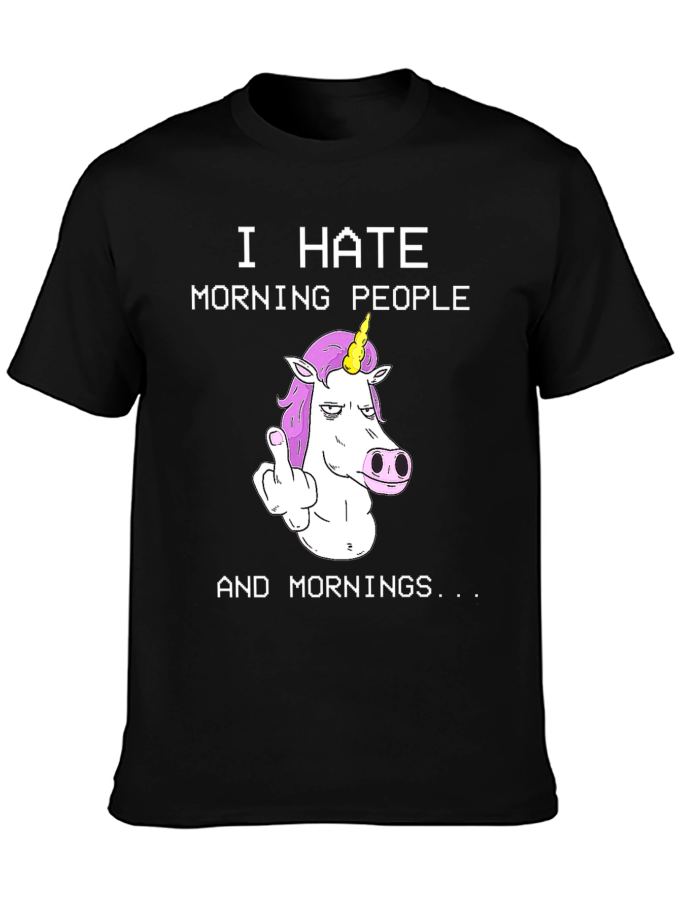 I Hate Morning People Unicorn Graphic Tee - 3