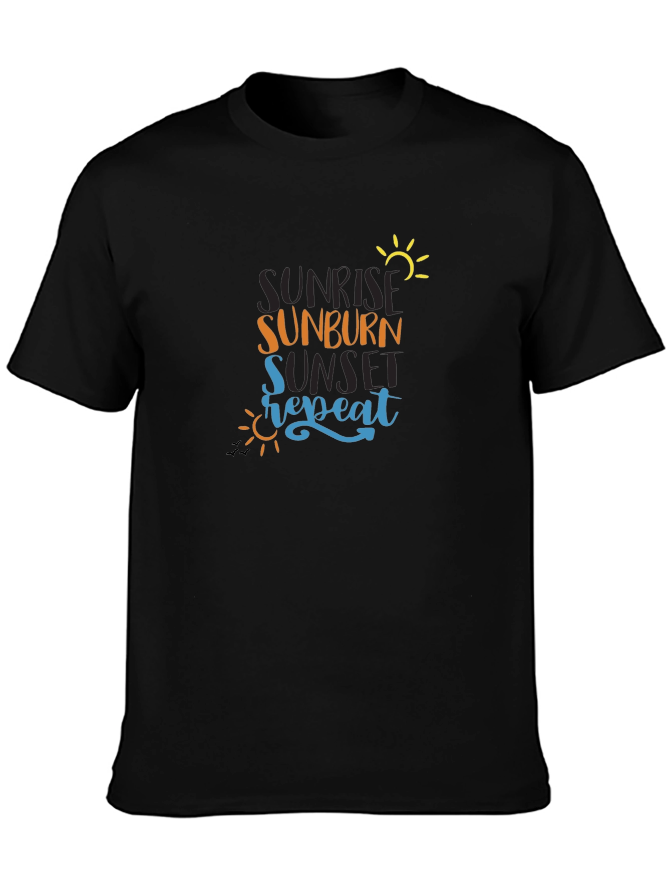 Black Sunrise Sunburn Sunset Repeat Graphic Tee view 3