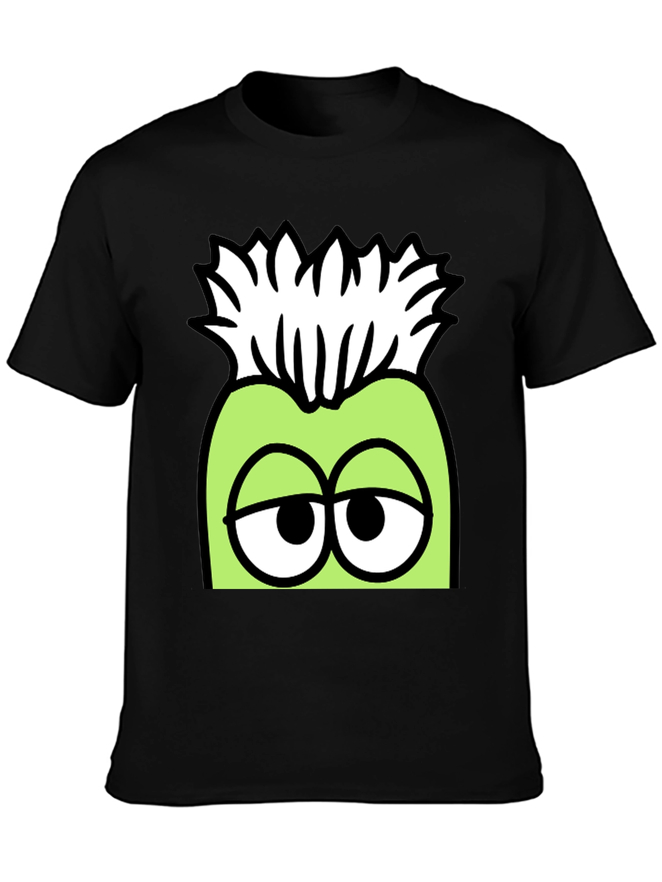 Black Funny Cartoon Character Graphic T-Shirt view 3
