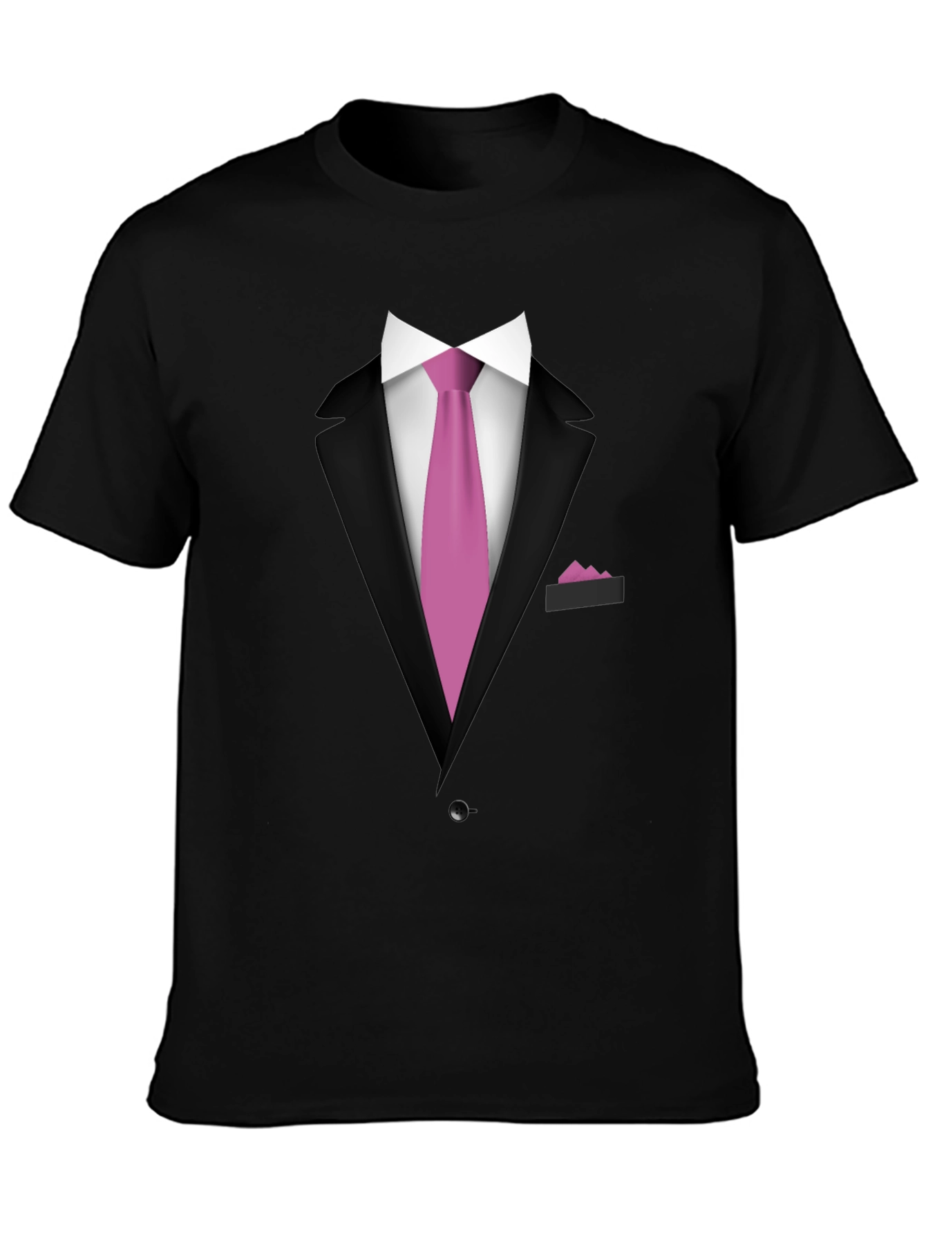 Black Funny Suit & Tie Graphic Print Men's T-Shirt view 3