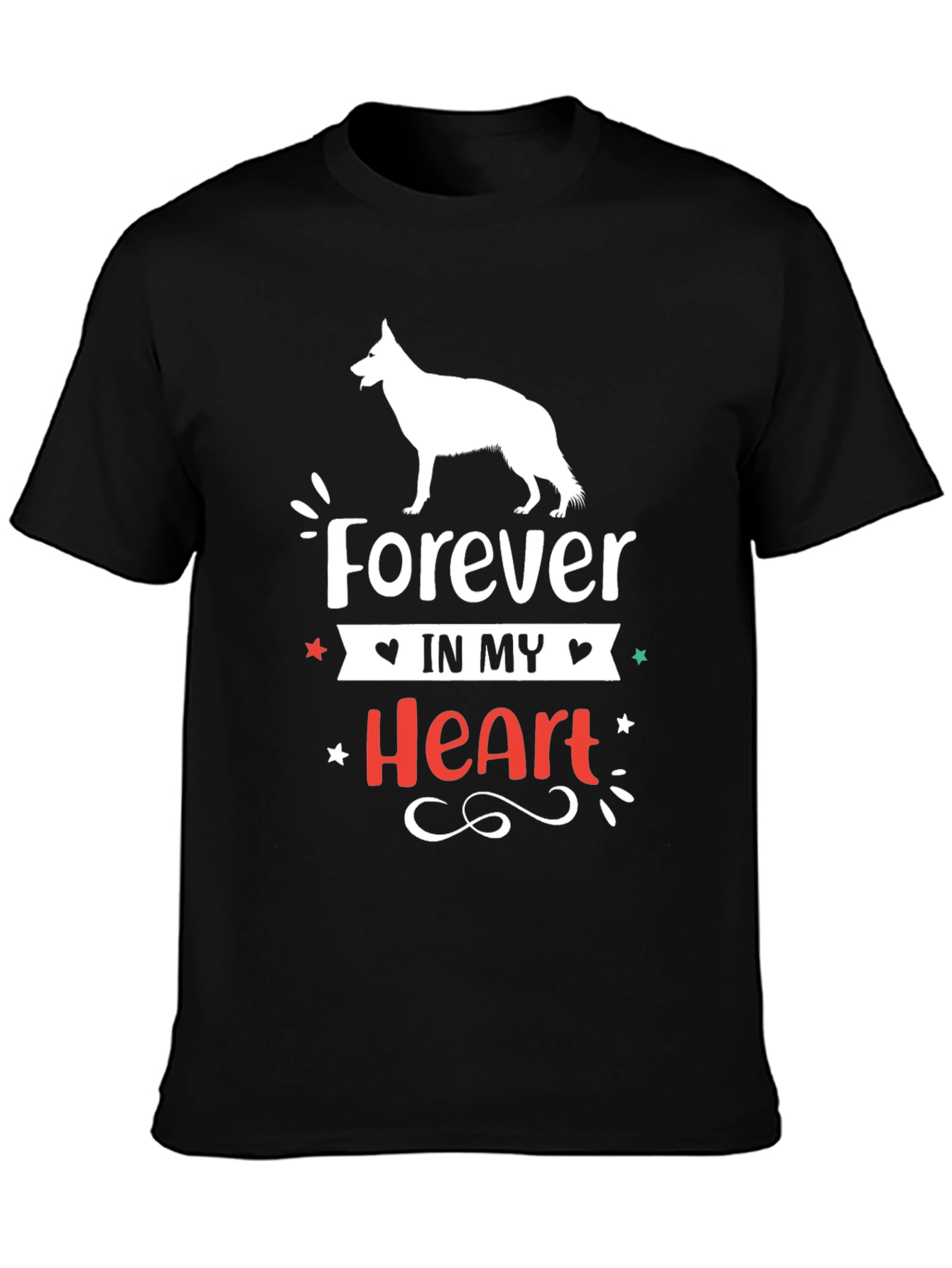 Black Forever In My Heart Dog Lover T-Shirt view 3