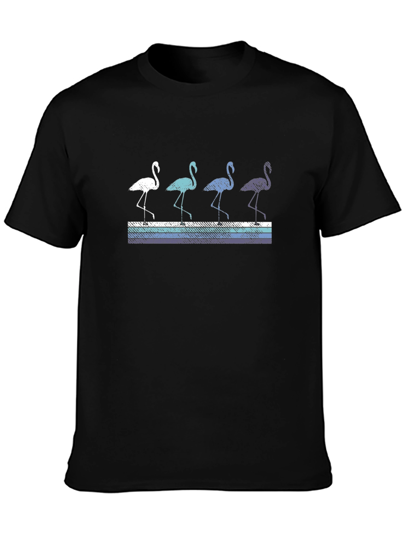 Black Flamingo Stripe Graphic Tee view 3