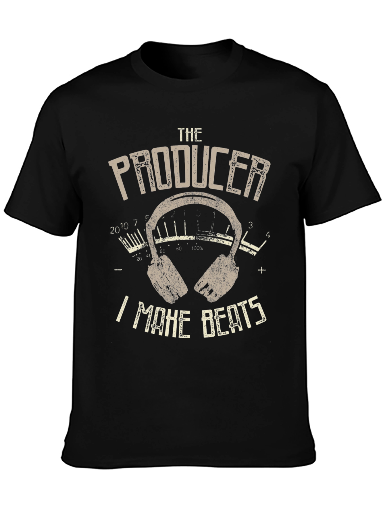 Black Producer I Make Beats Black Graphic Tee view 3