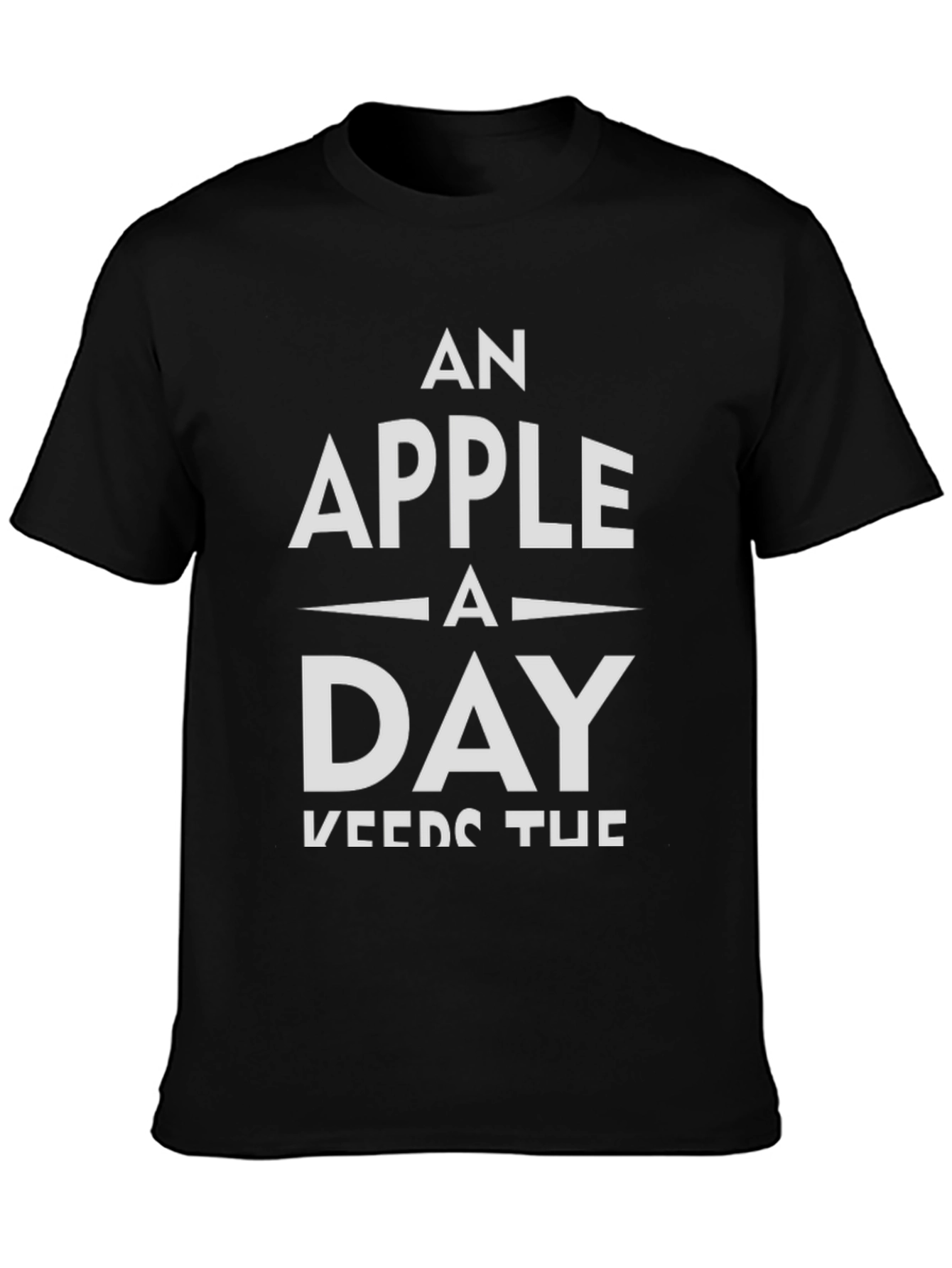 Black An Apple A Day Graphic Tee - Health & Wellness T-Shirt view 3