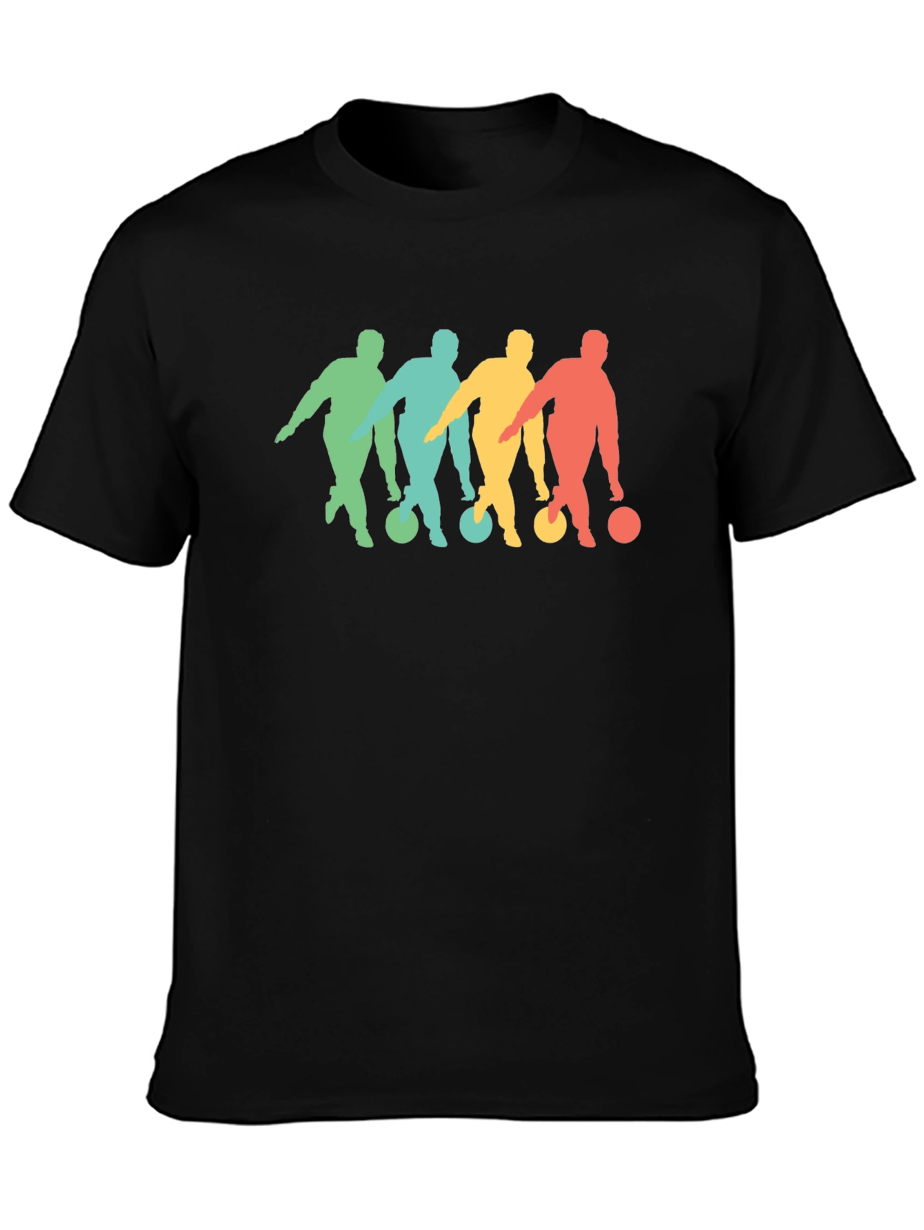 Black Retro Bowling Silhouette Graphic Tee view 3