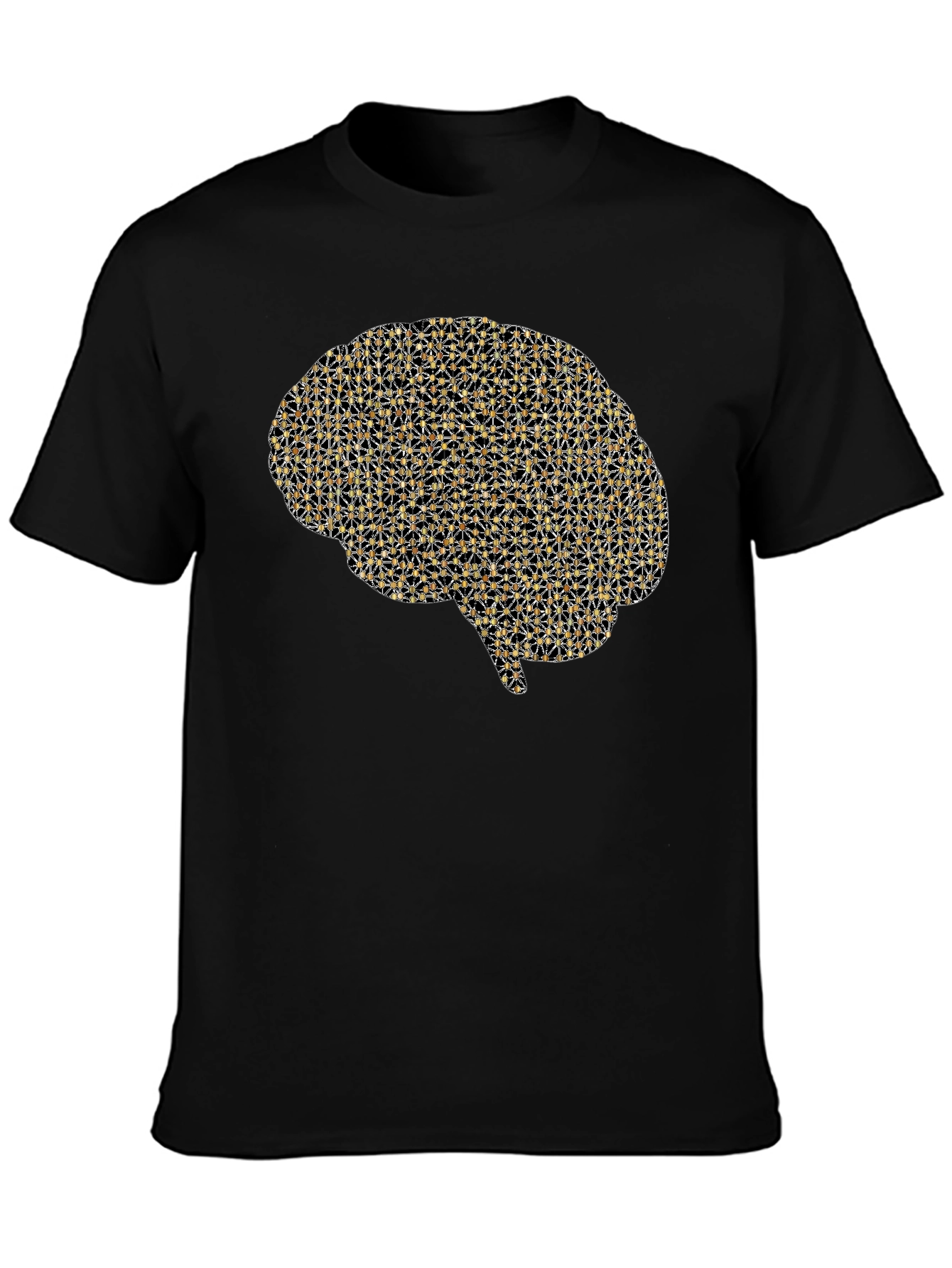 Black Brain Graphic Tee - Black Casual T-Shirt view 3