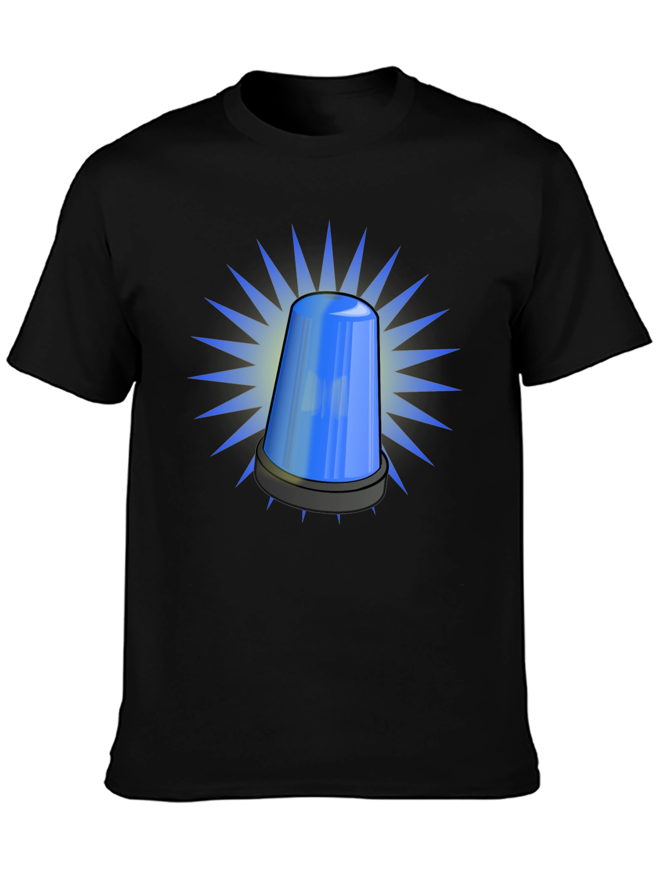 Black Blue Siren T-Shirt - Novelty Graphic Tee view 3