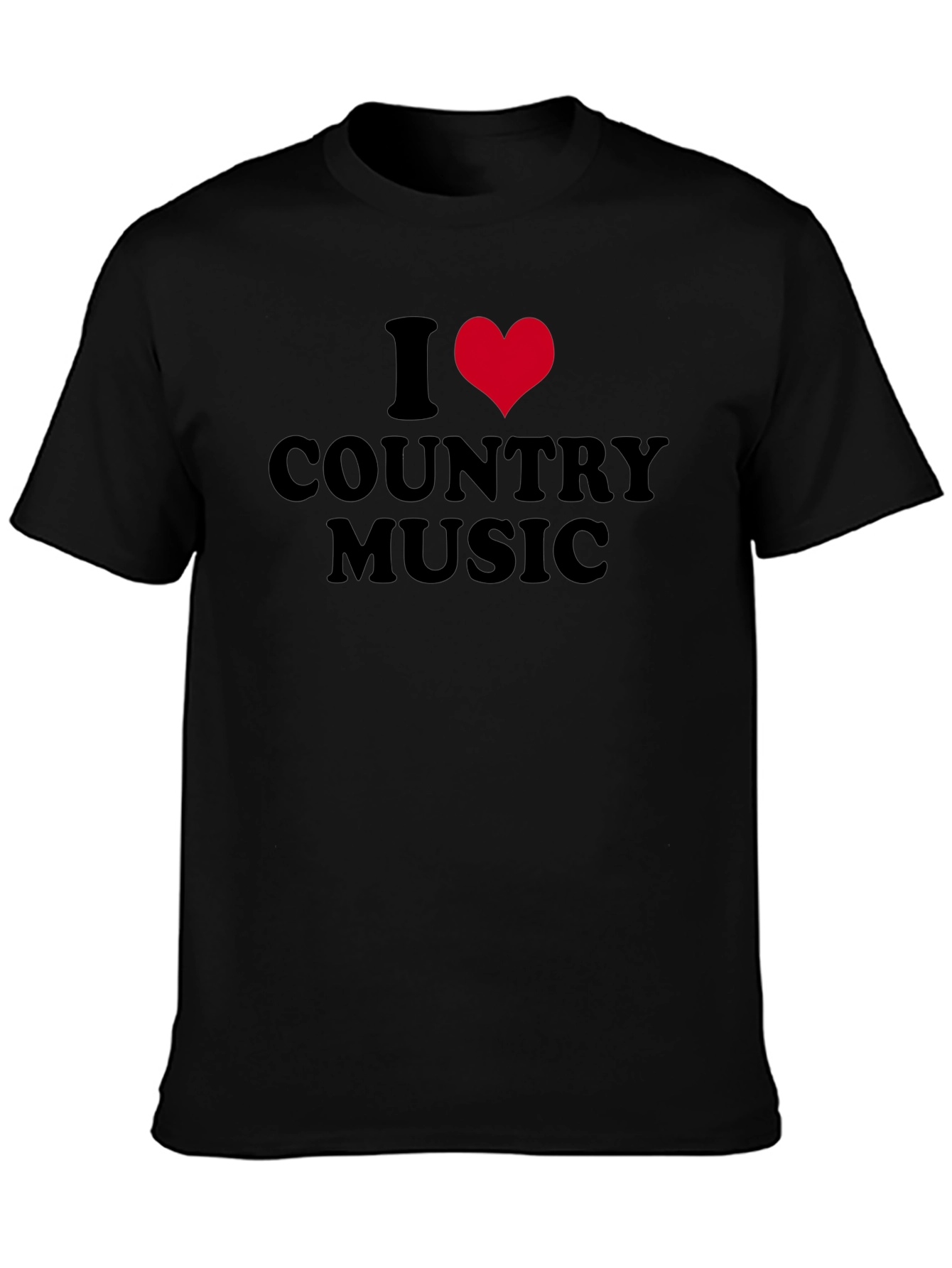 Black I Heart Country Music Black T-Shirt view 3