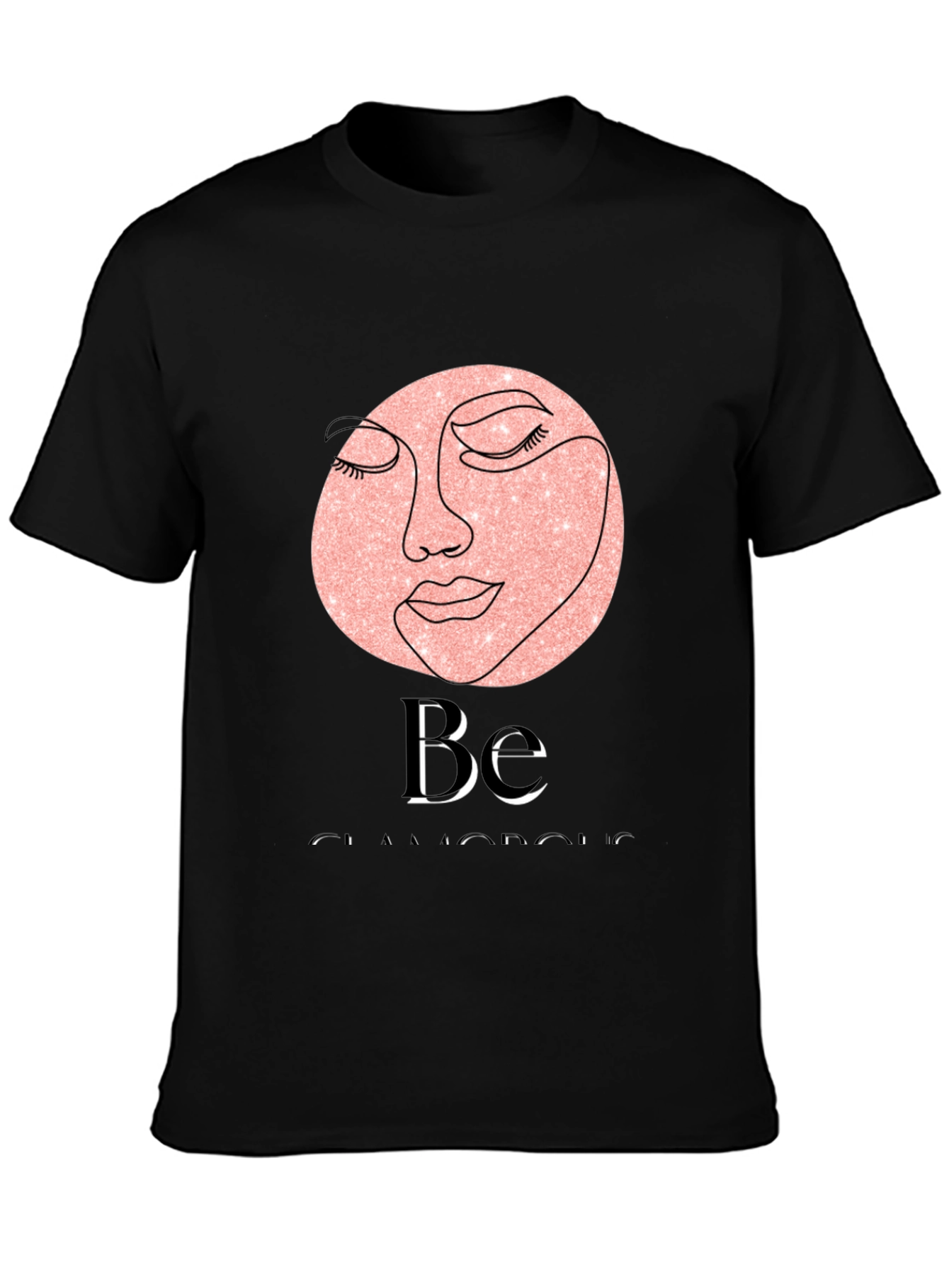 Black Glamorous Face Graphic Tee view 3