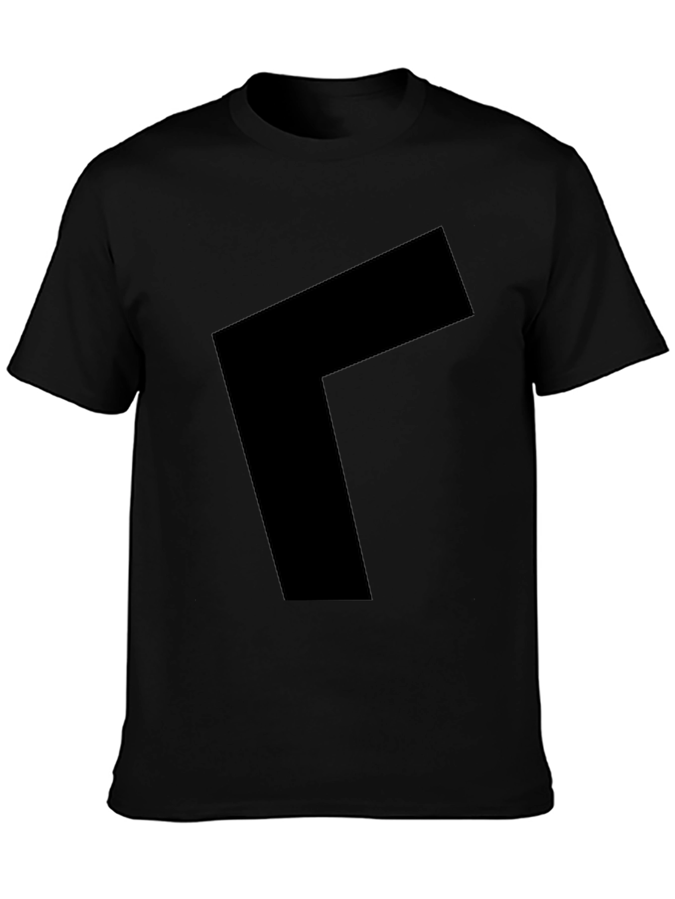 Black Modern Geometric Black Graphic Tee view 3