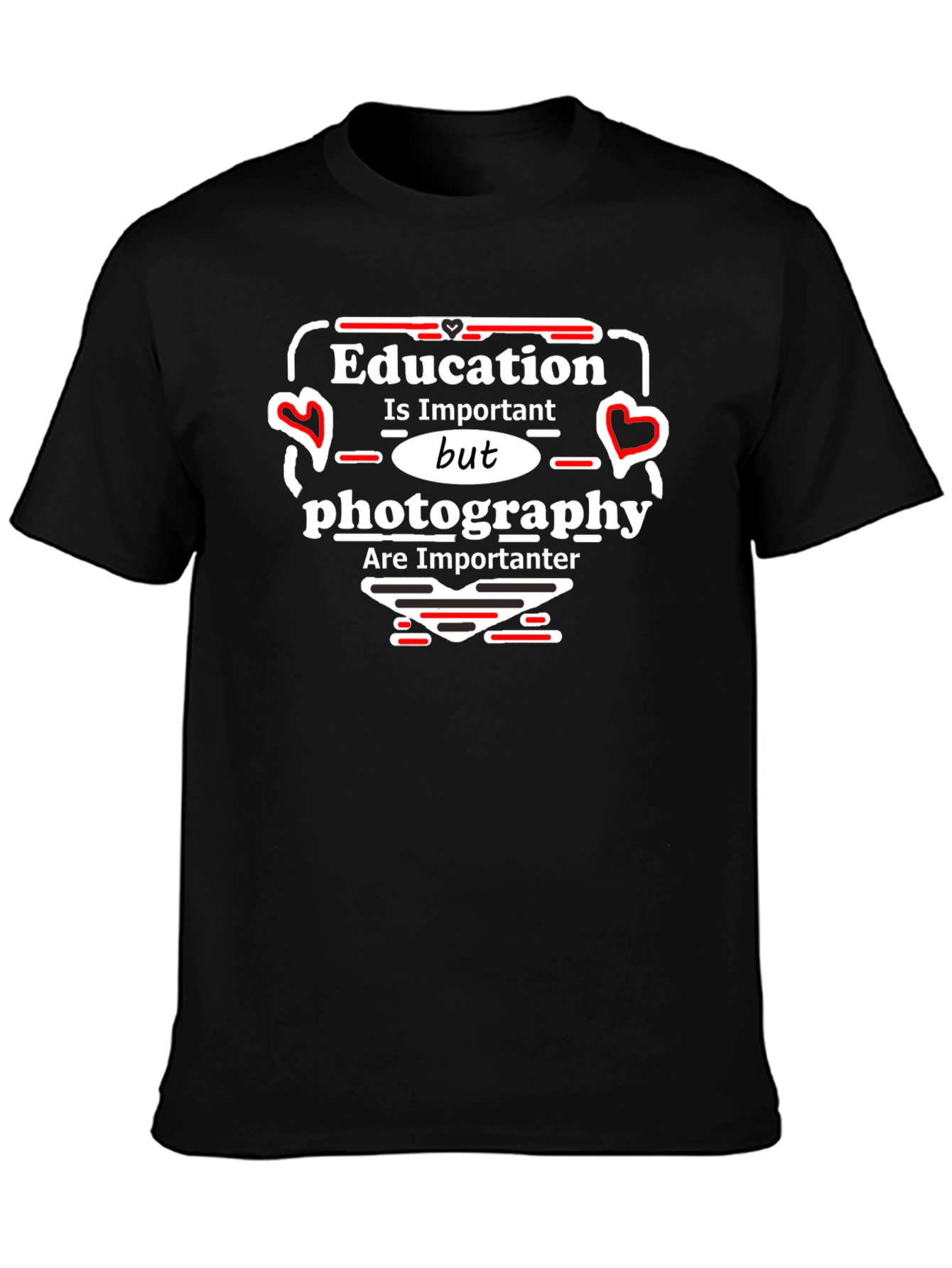Black Education vs. Photography T-Shirt Funny Gift view 3