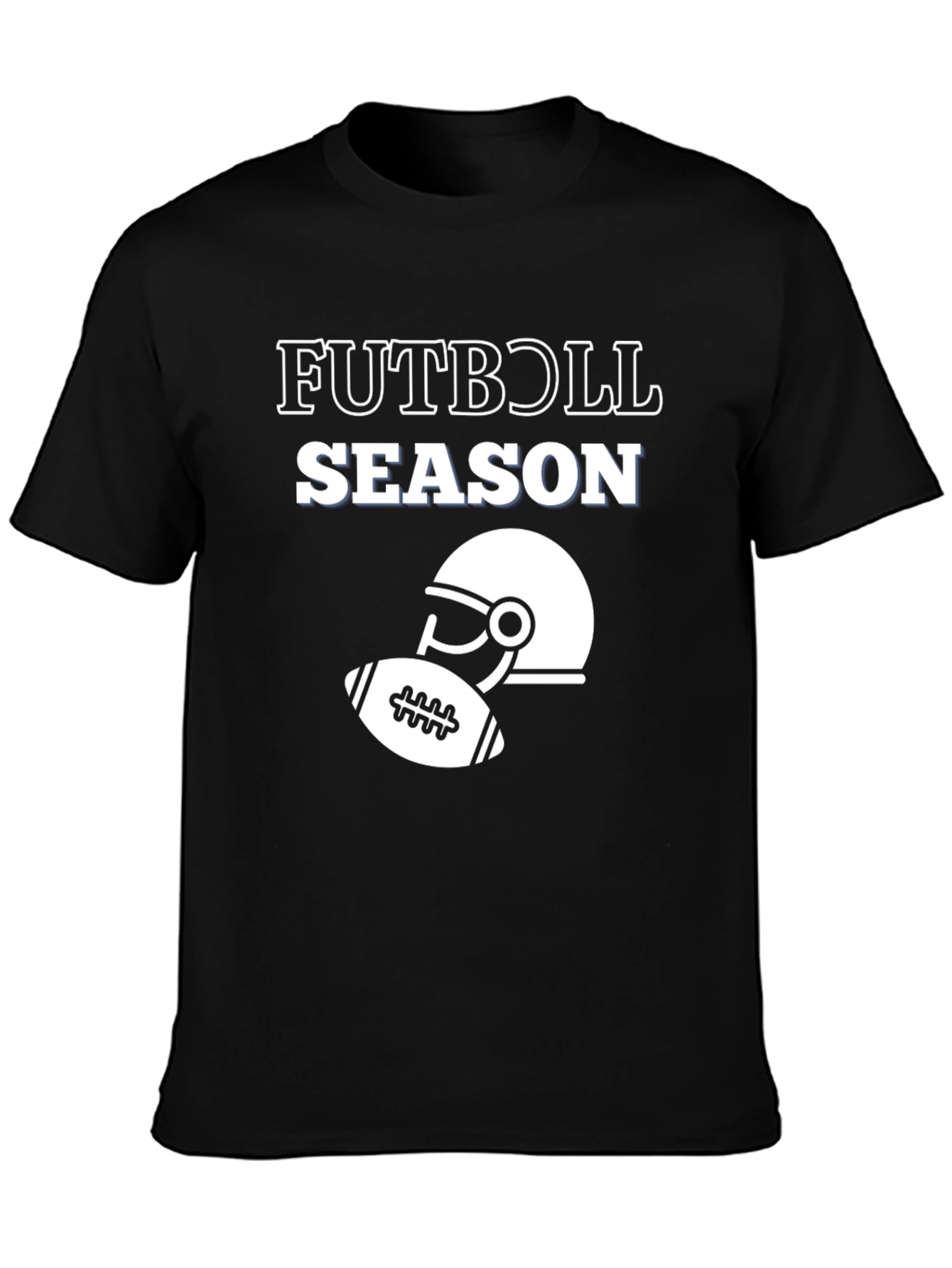 Black Futbol Season Graphic Tee view 3