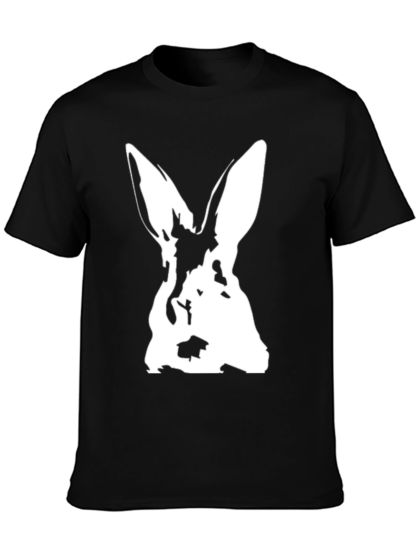 Black Rabbit Graphic Black T-Shirt - Unique Animal Design view 3