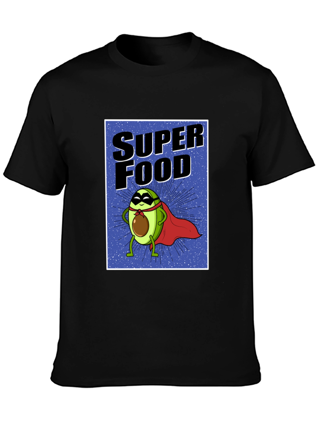 Black Super Food Avocado T-Shirt - Novelty Superhero Tee view 3