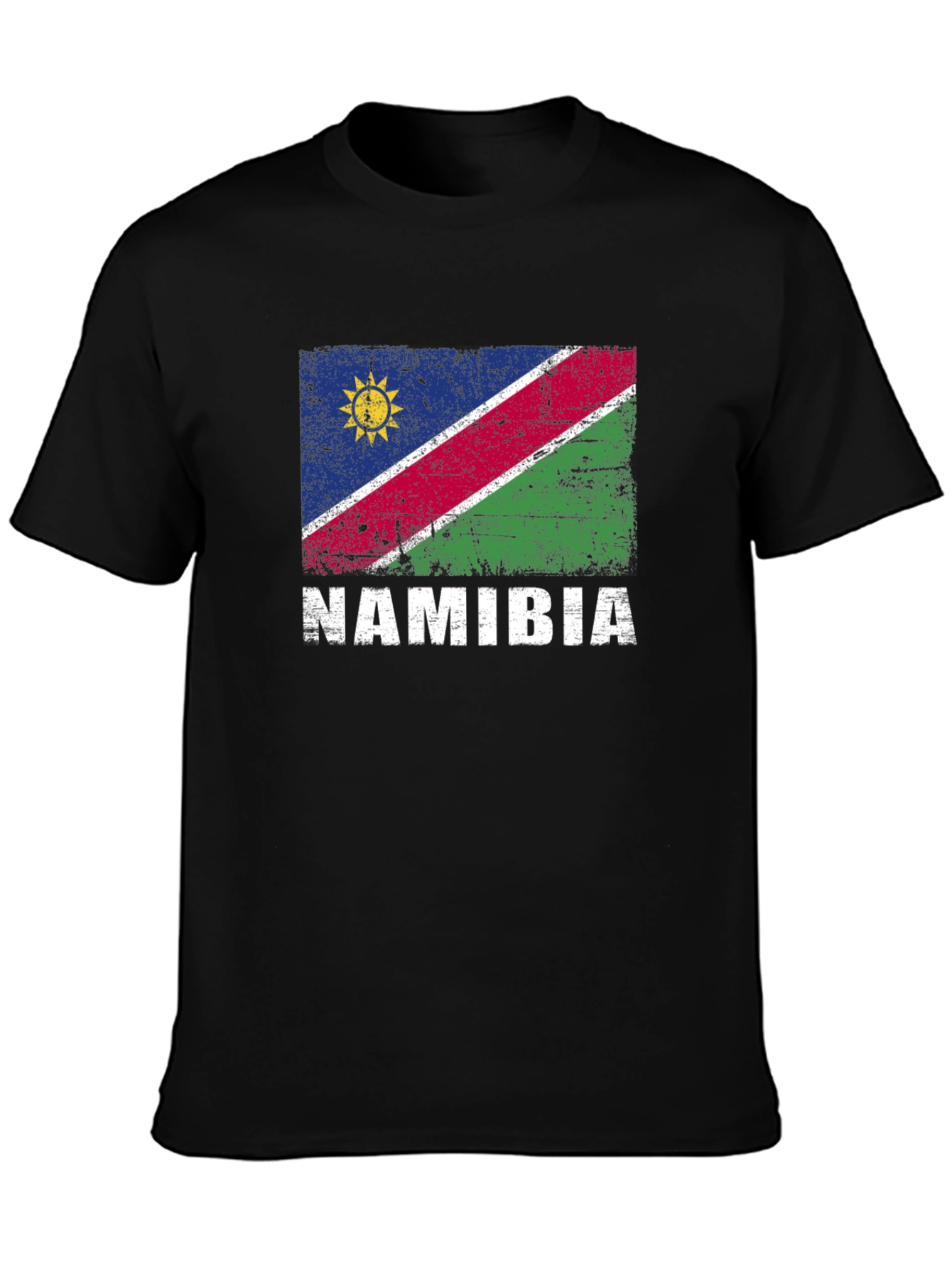 Black Namibia Flag T-Shirt - Vintage Graphic Tee view 3