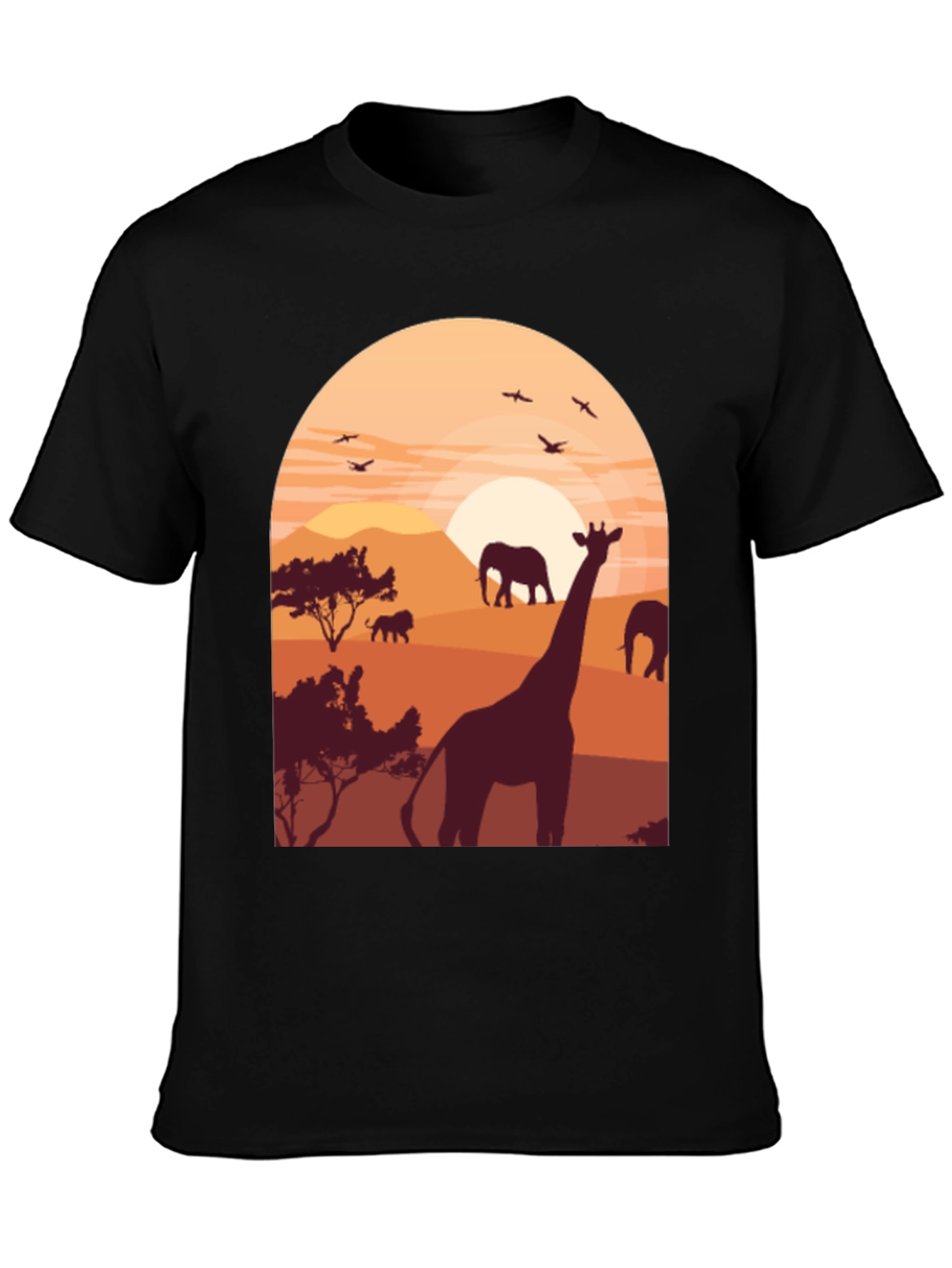 Black Safari Sunset Graphic Tee - Black view 3