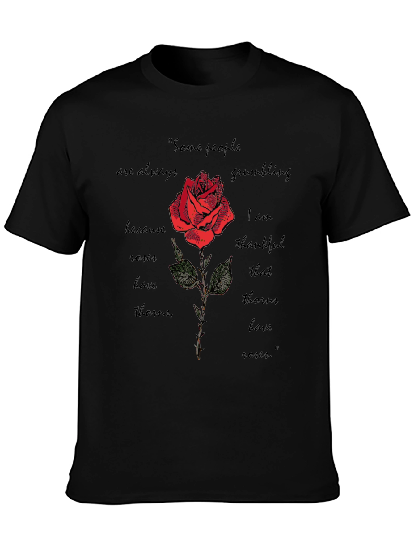 Rose & Thorns T-Shirt: Gratefulness Graphic Tee - 3