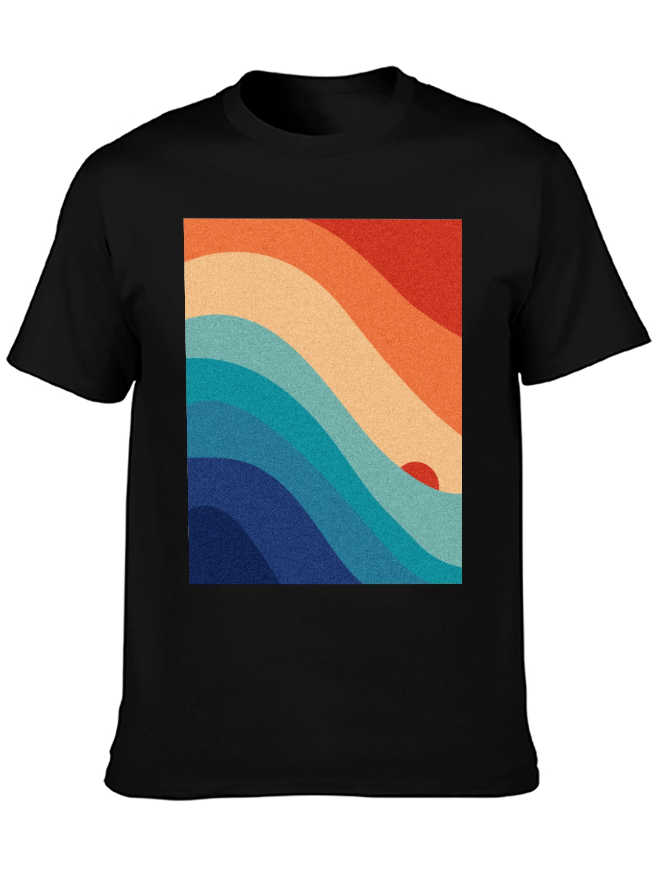 Black Retro Wave Graphic Tee - Vintage Style view 3