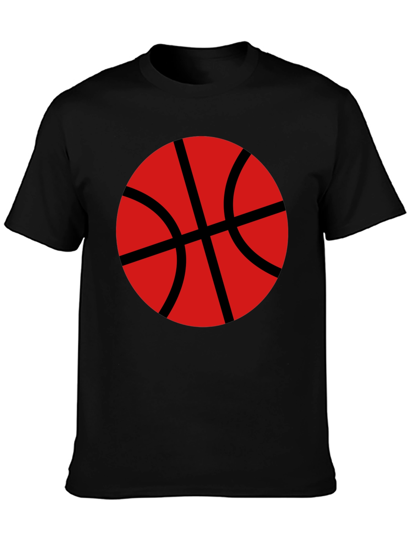 Black Basketball Graphic T-Shirt - Black Cotton Tee view 3