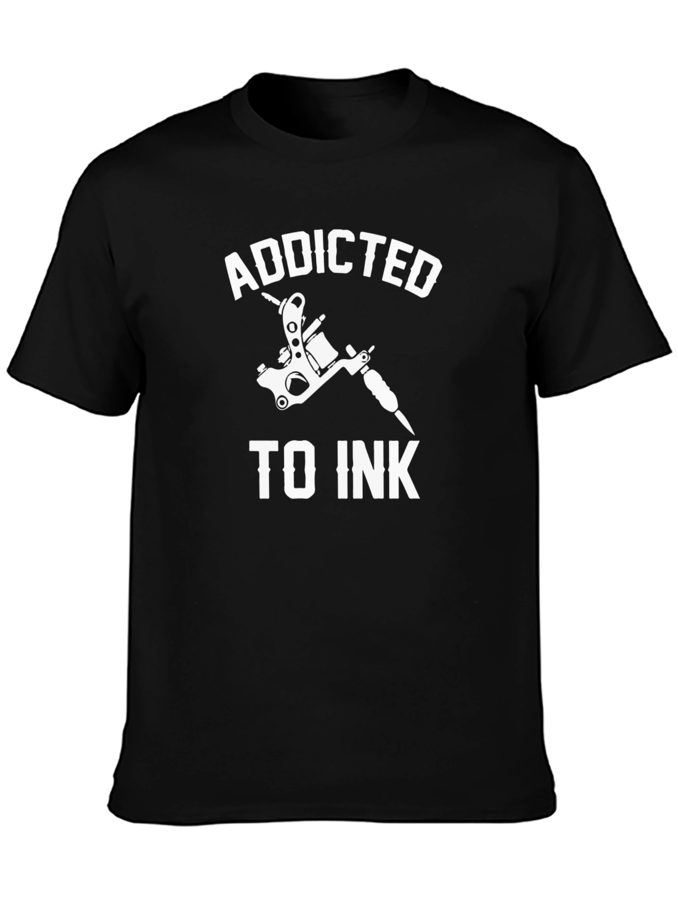 Black Addicted To Ink Tattoo T-Shirt - Stylish Design view 3