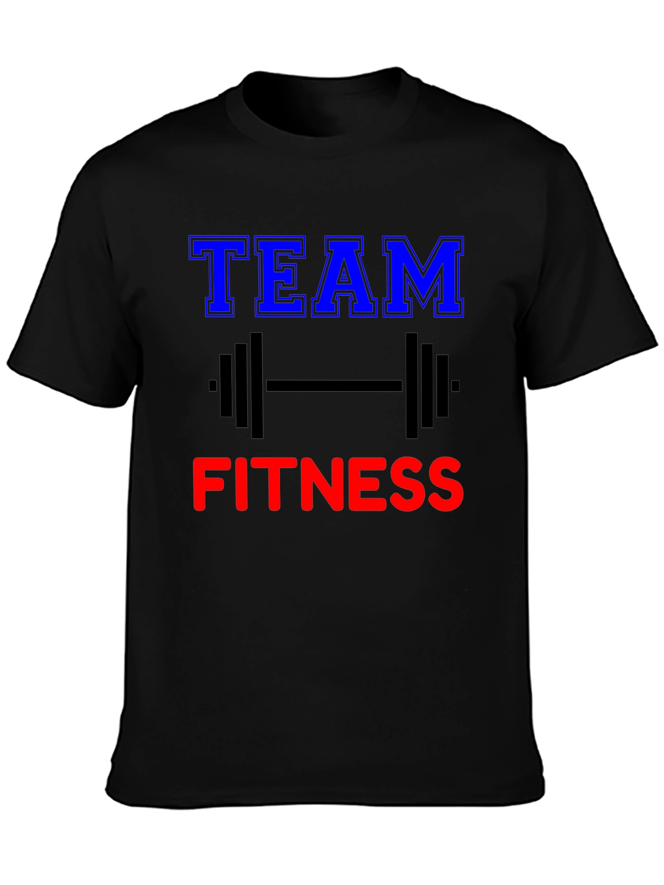Black Team Fitness Graphic Tee - Gym Workout Shirt view 3