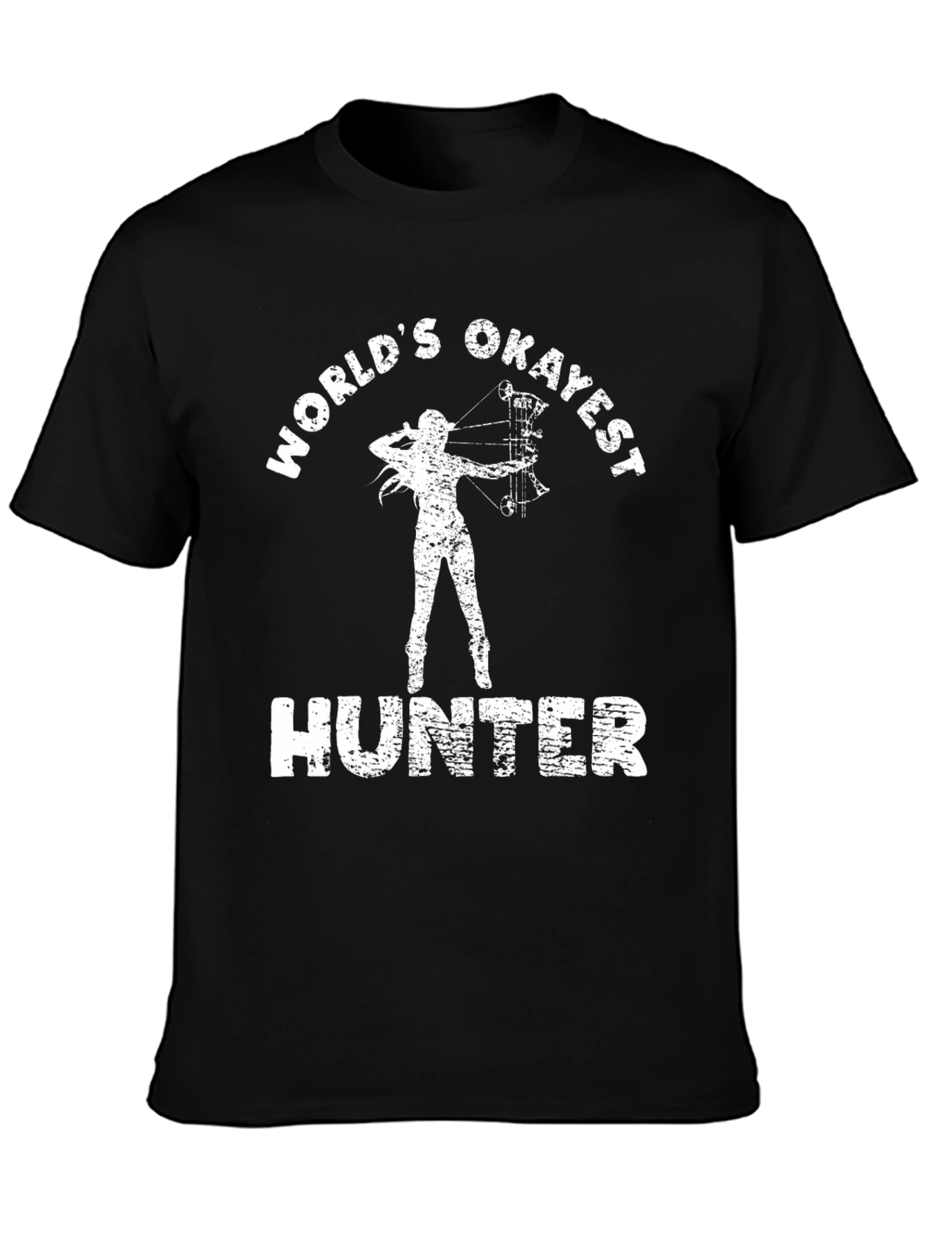 Black World's Okayest Hunter Graphic T-Shirt - Black view 3