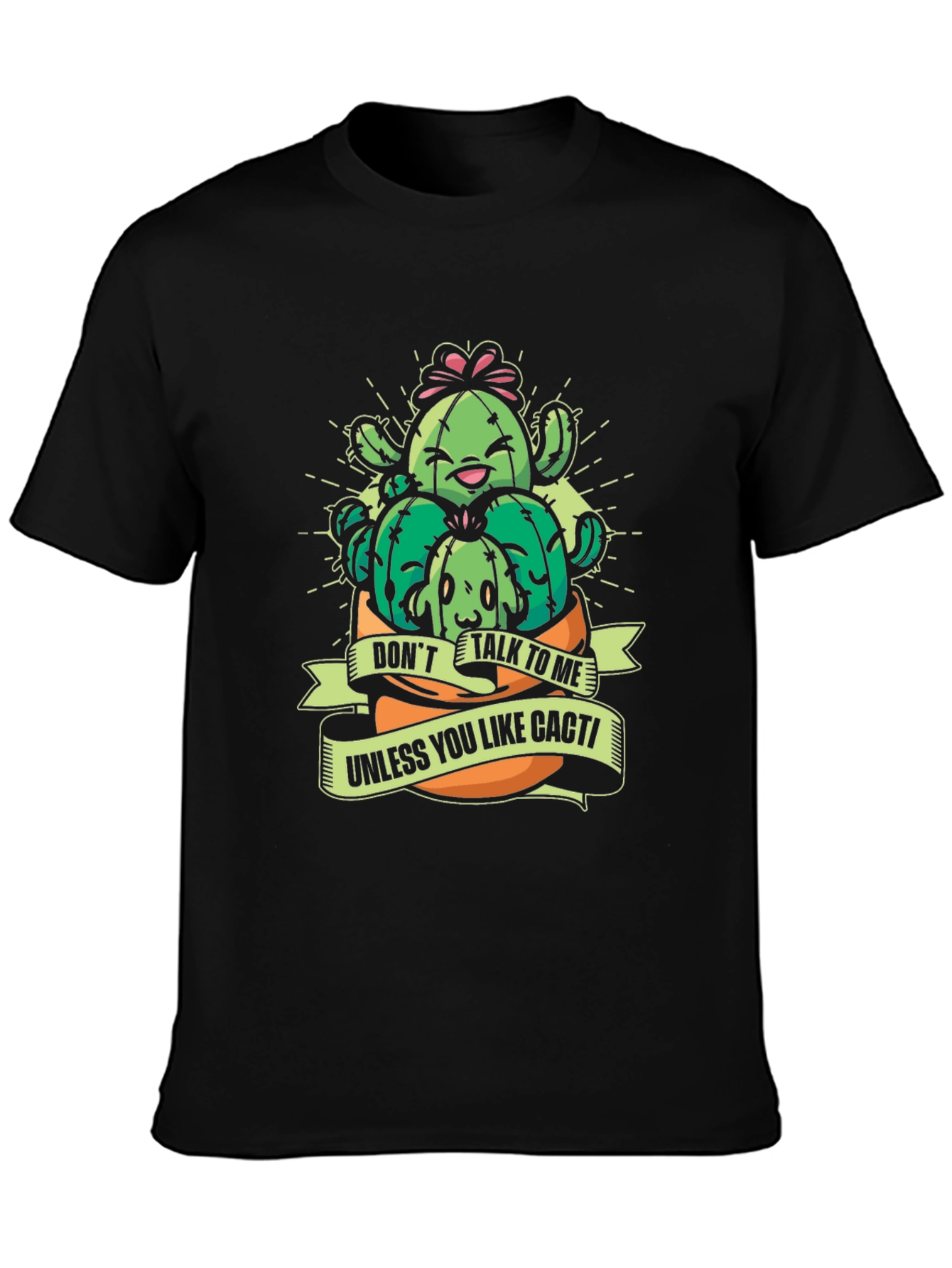 Black Cactus Lover T-Shirt - "Don't Talk To Me" Novelty Tee view 3