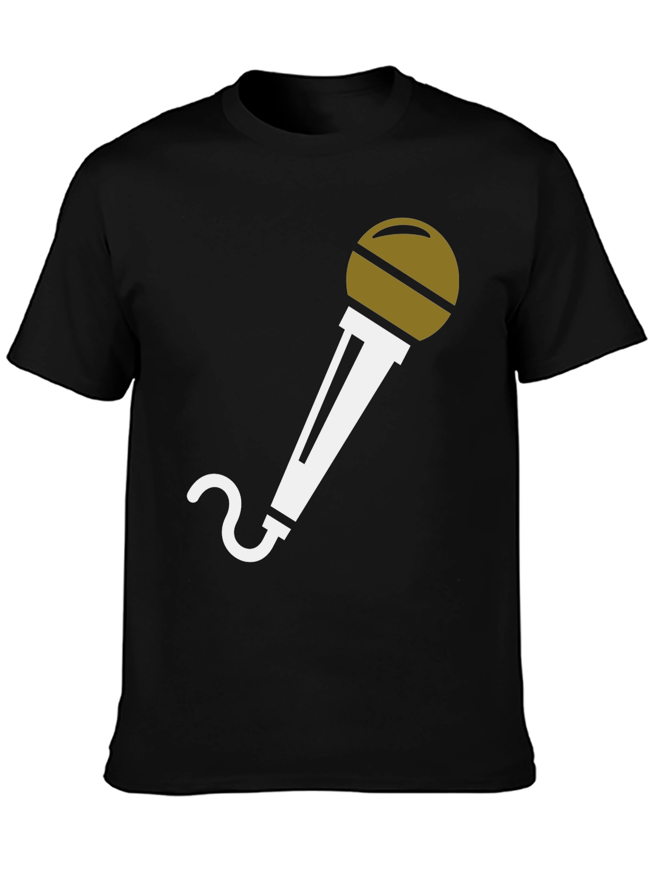 Black Microphone Graphic T-Shirt - Black view 3