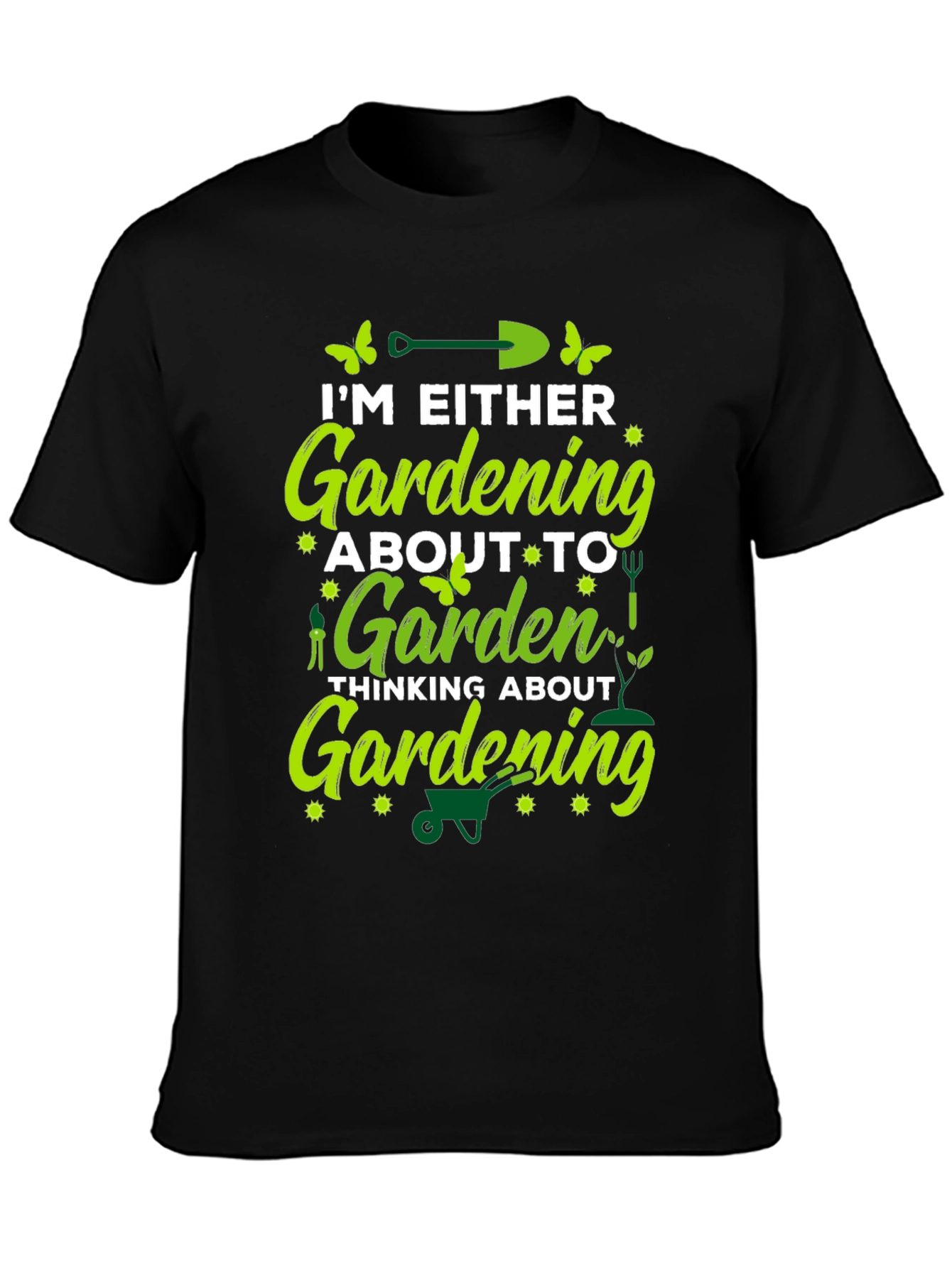 Black Gardening Lover T-Shirt - Black Cotton Blend view 3