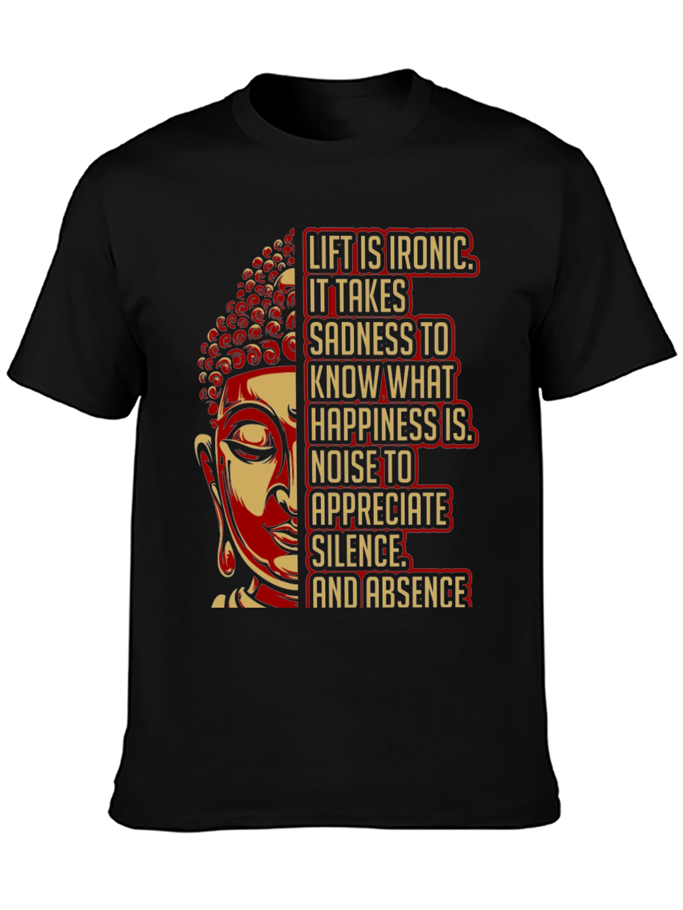 Black Buddha Quote Graphic T-Shirt view 3