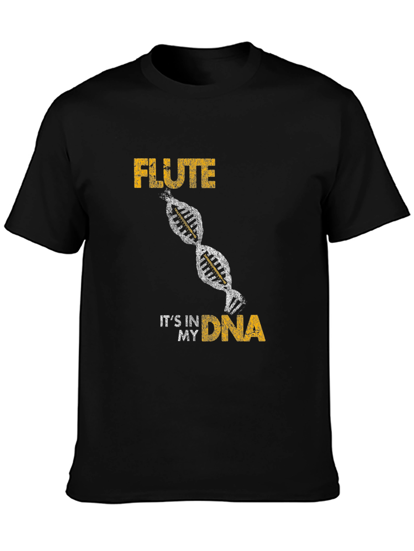 Black Flute DNA Graphic Tee - Musician's Statement Shirt view 3