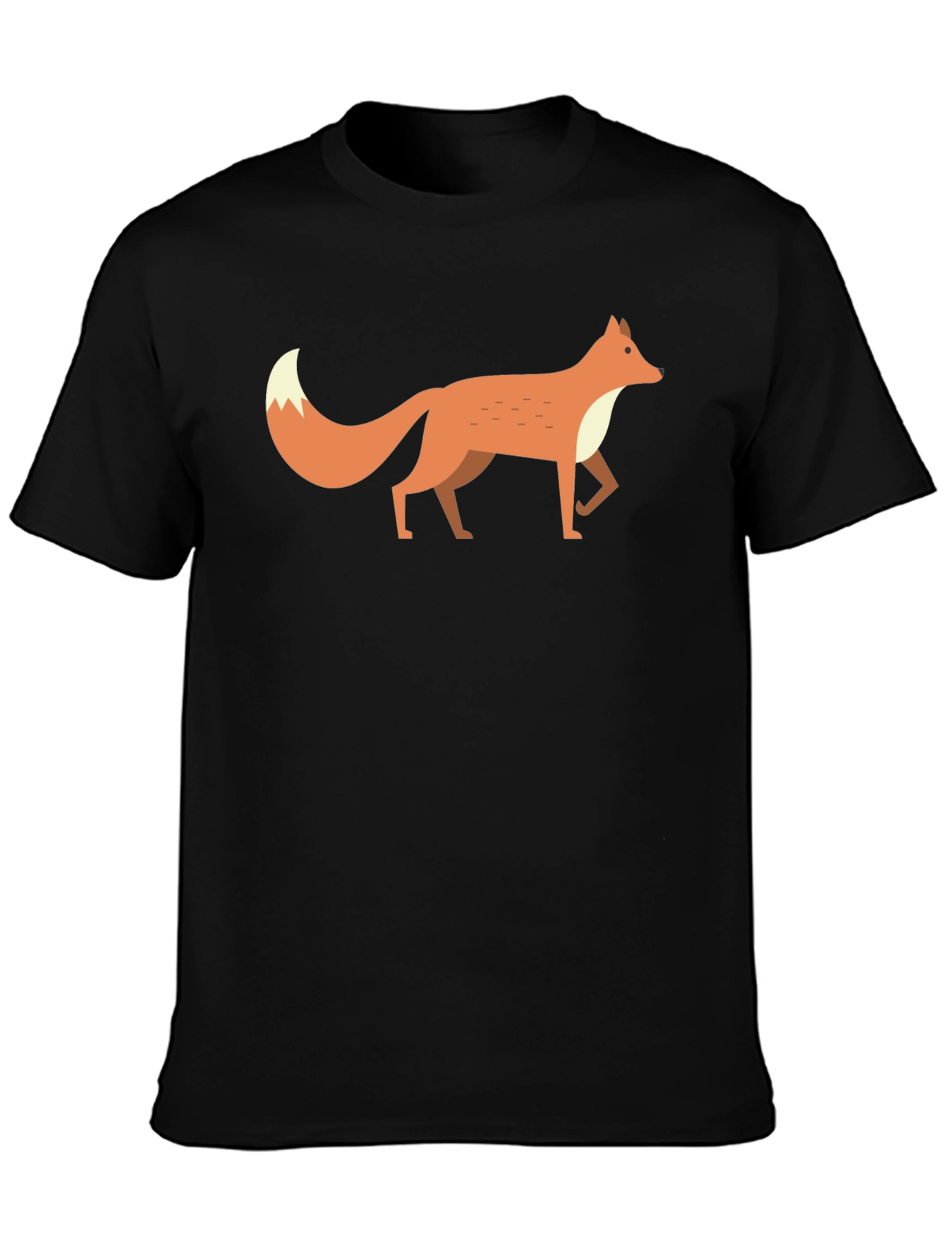 Black Fox Graphic Tee -  Men's Black Cotton T-Shirt view 3
