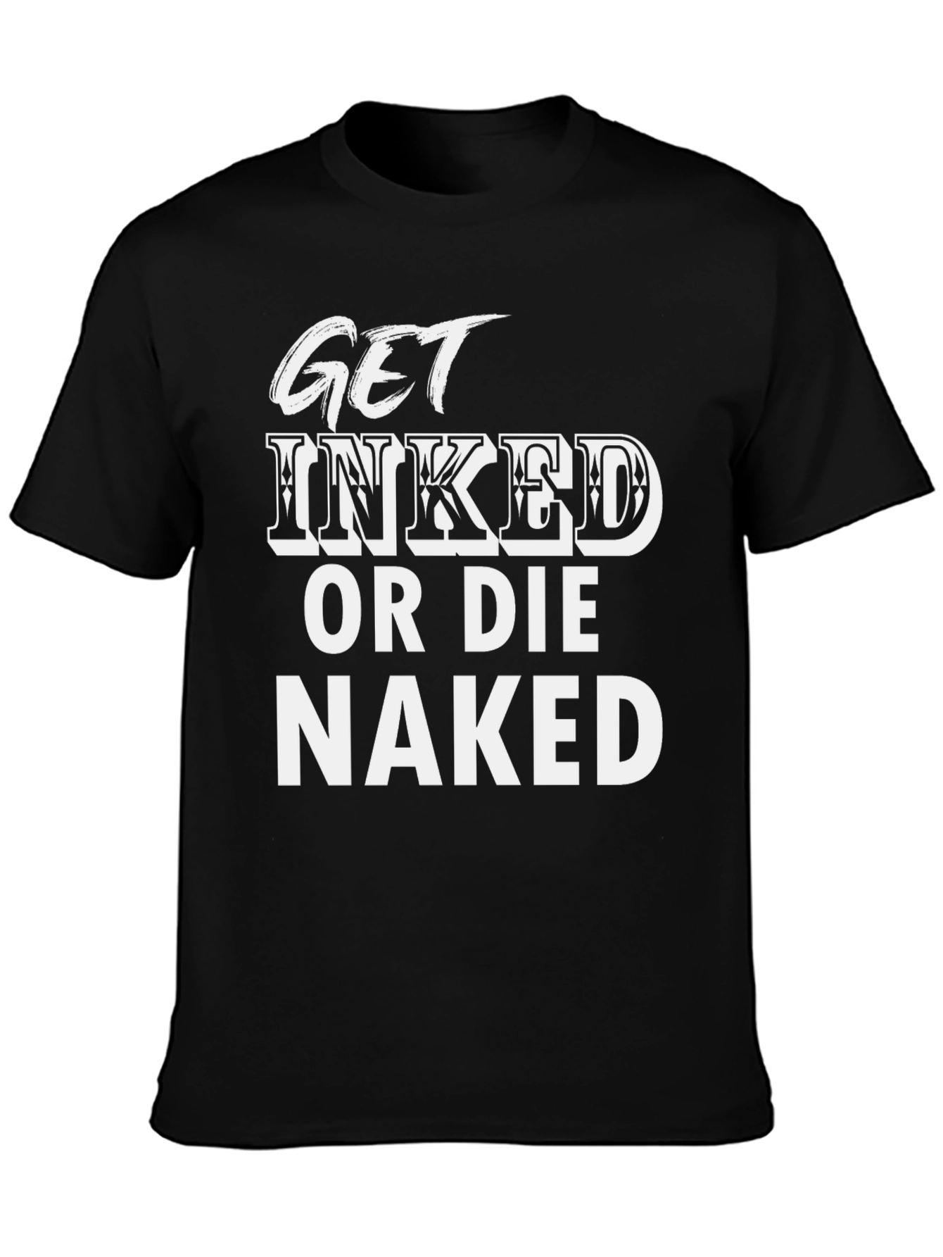 Black Get Inked T-Shirt: Tattoo Lover's Graphic Tee view 3