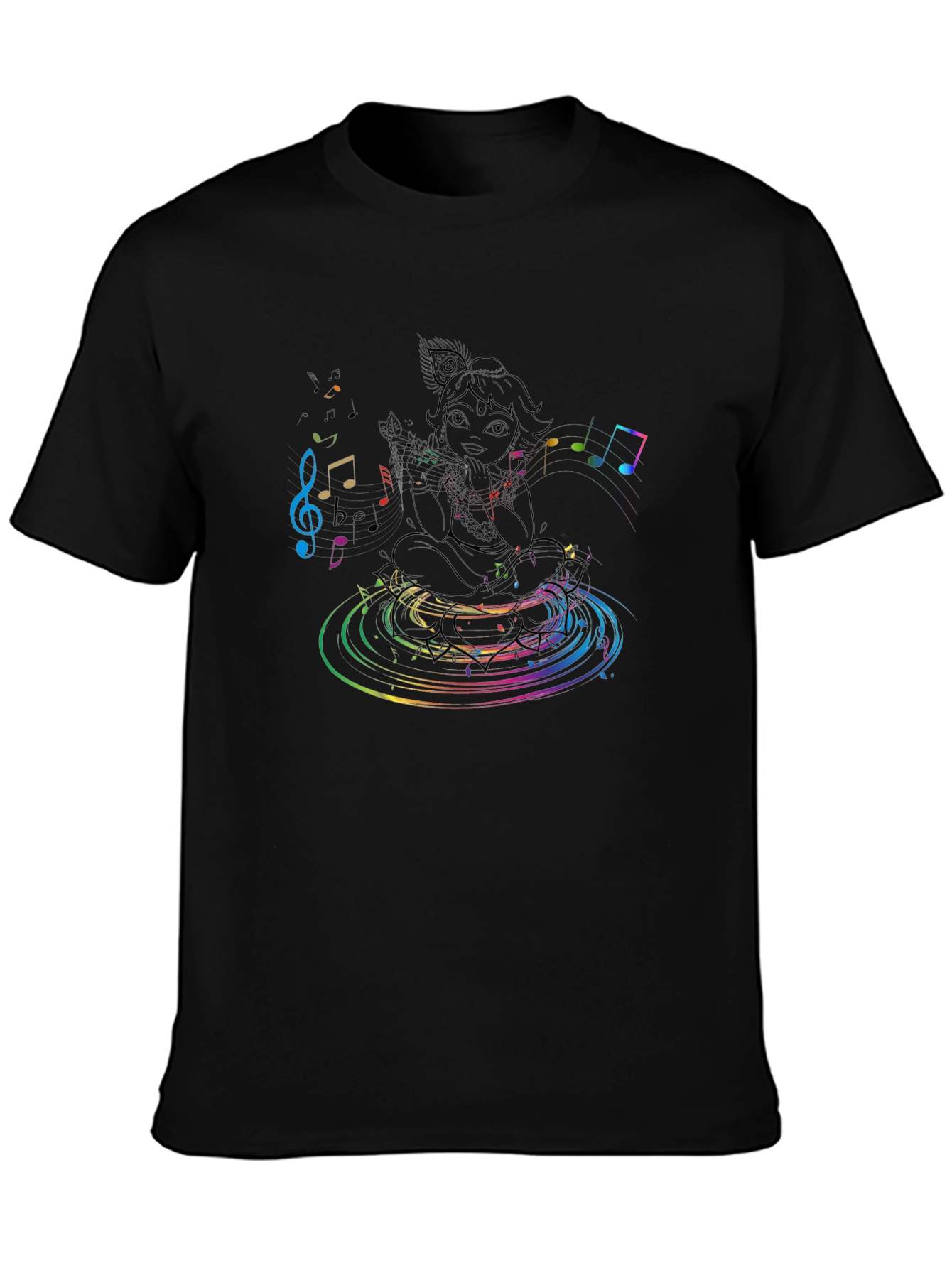 Black Musical DJ Graphic Tee - Black view 3