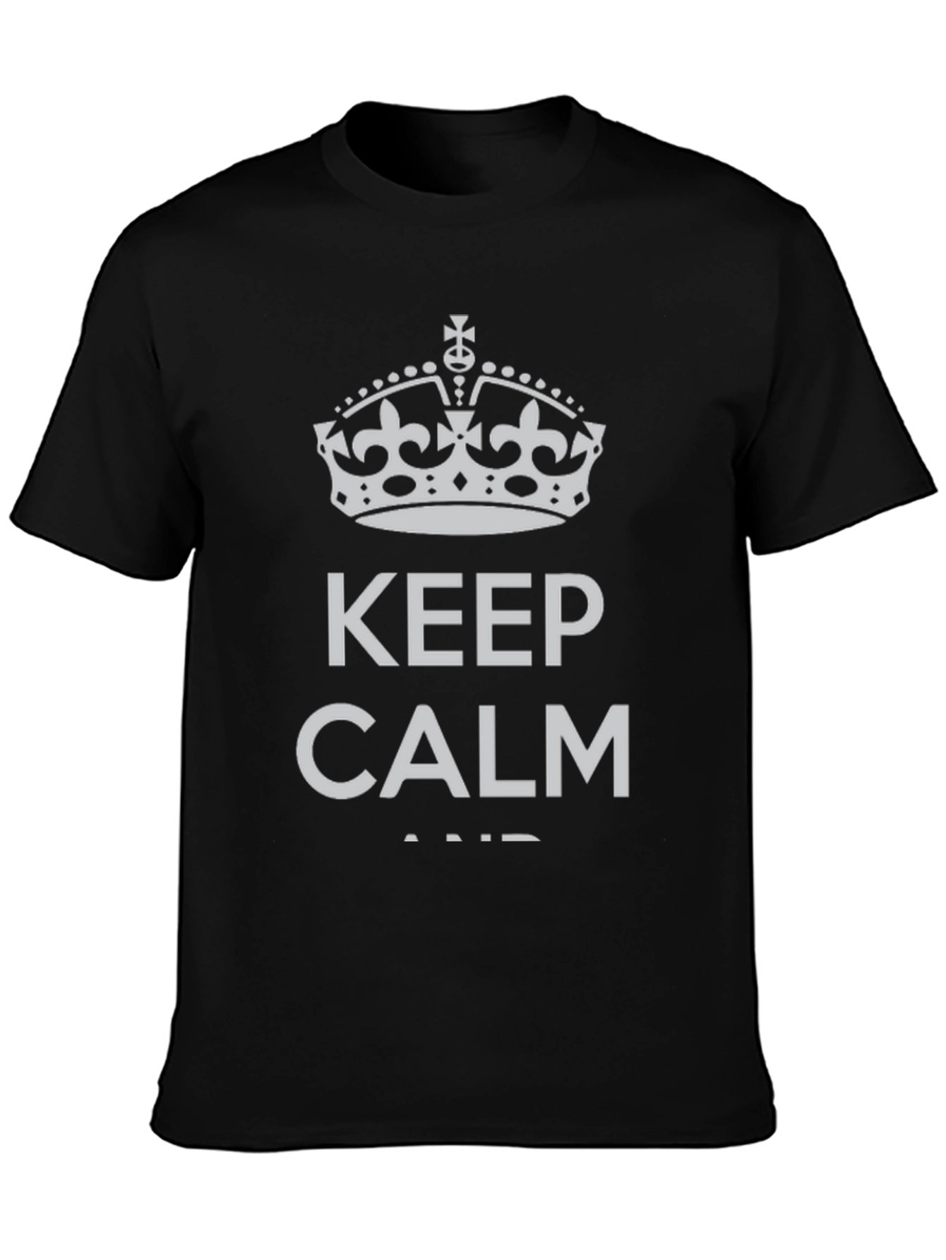 Black Keep Calm Graphic Print T-Shirt view 3