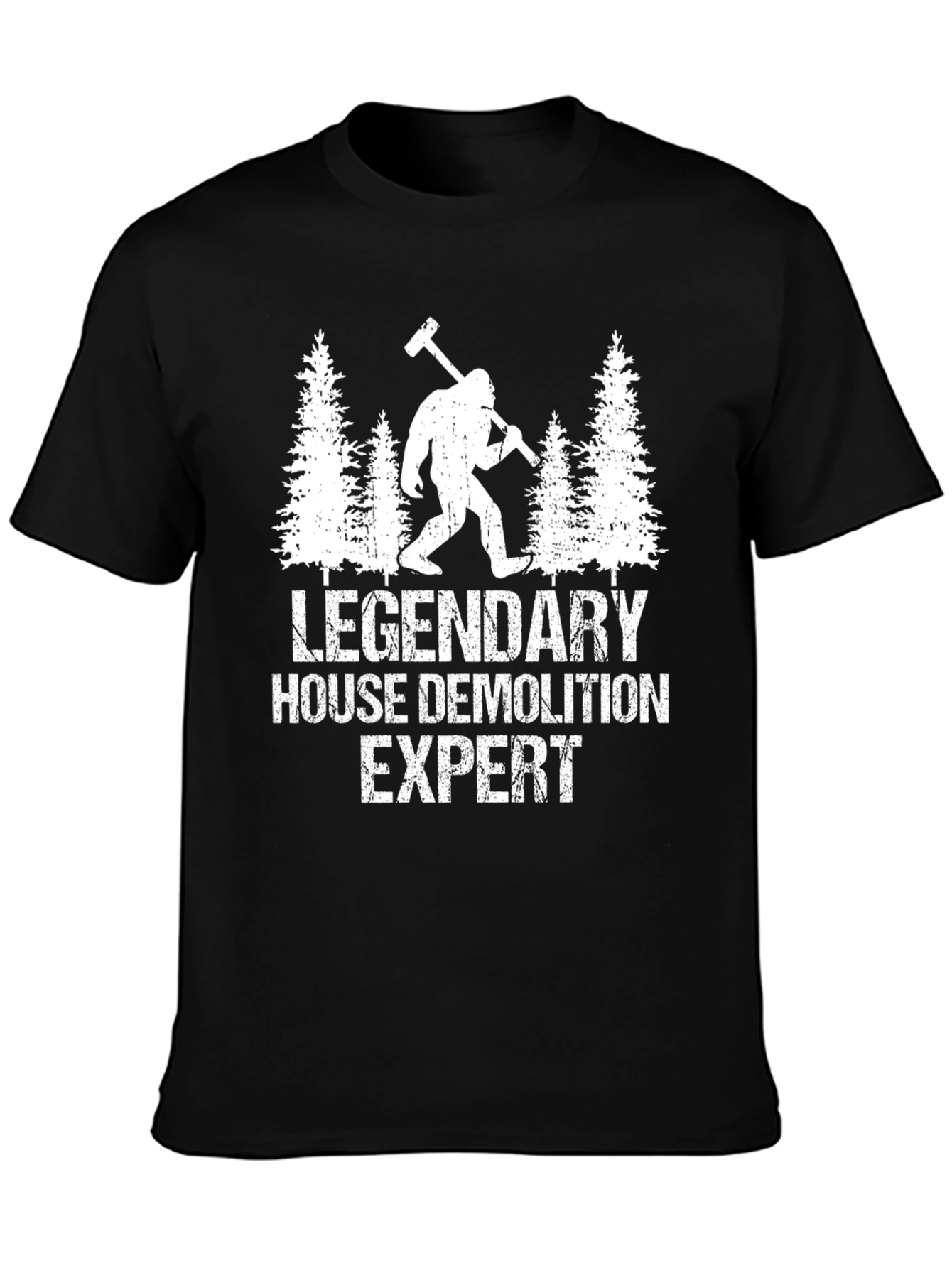 Black Legendary House Demolition Expert T-Shirt view 3