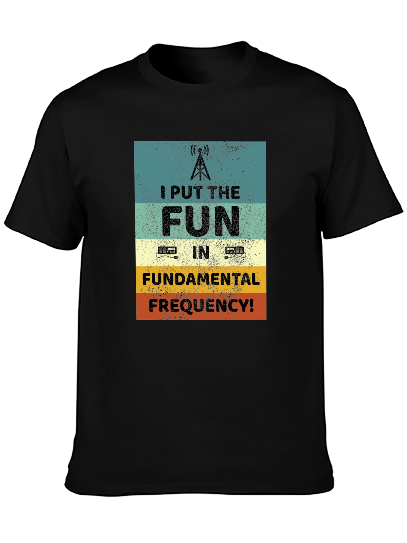 Black Fun Fundamental Frequency T-Shirt view 3
