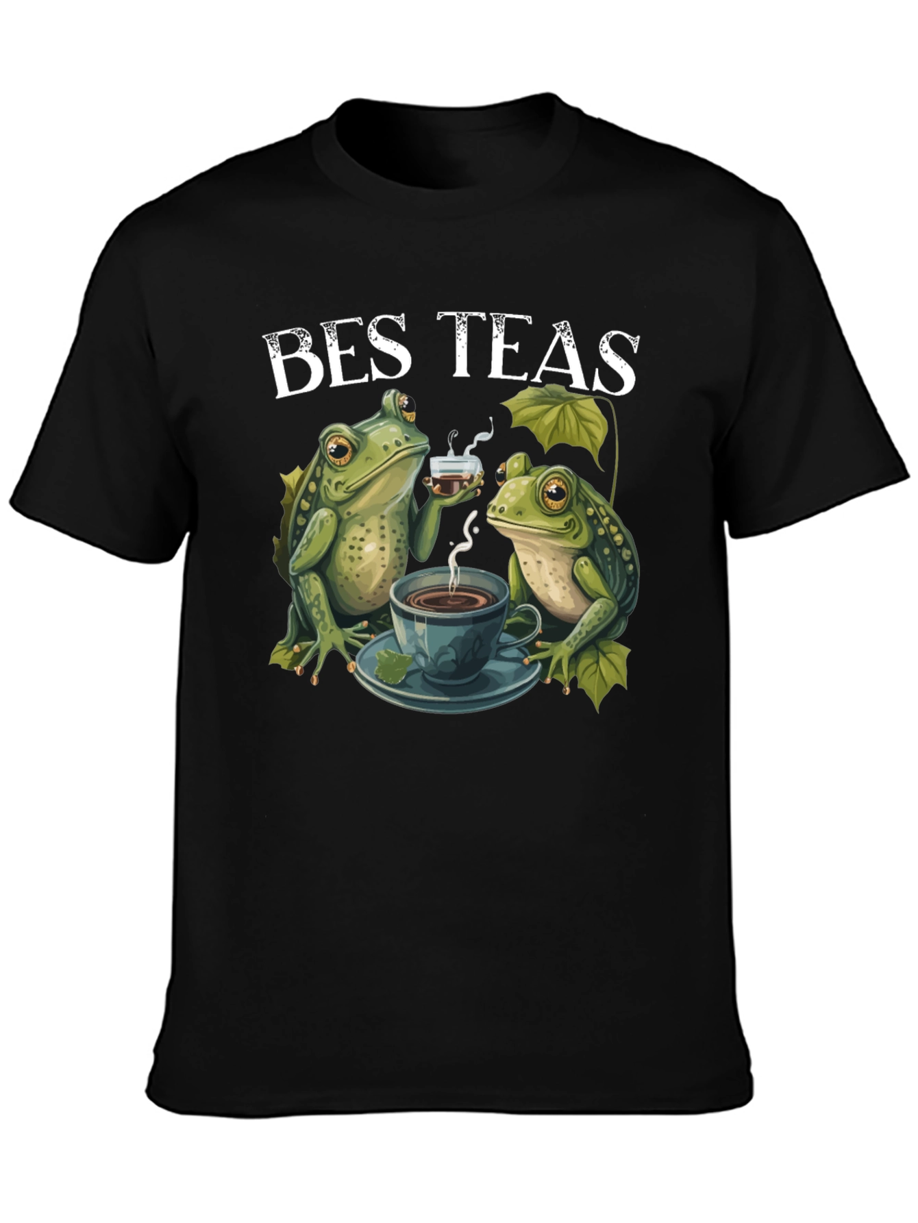 Black Bes Teas Frog T-Shirt - Quirky Tea Lovers Tee view 3