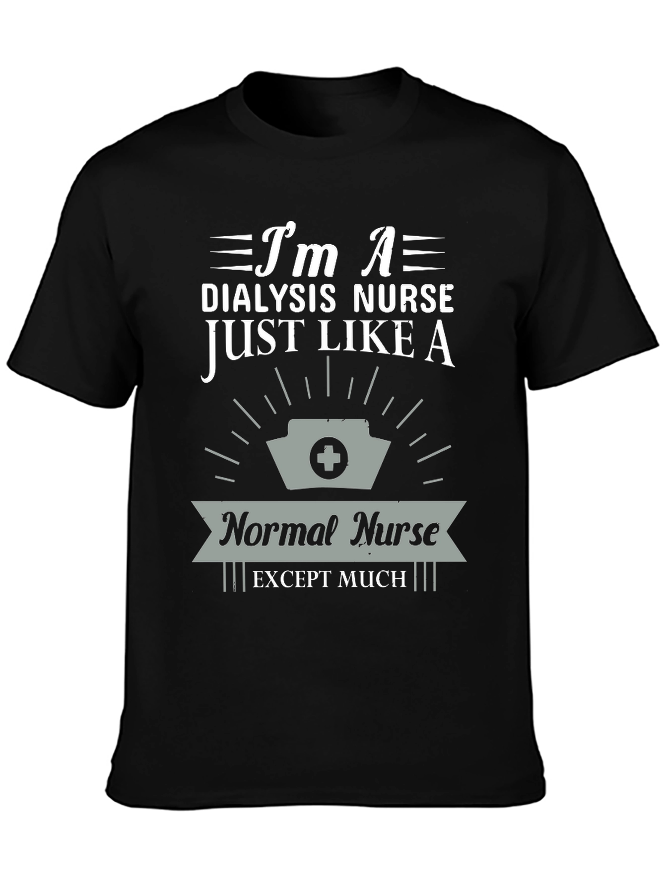 Black Dialysis Nurse T-Shirt - Gift for Nurses view 3