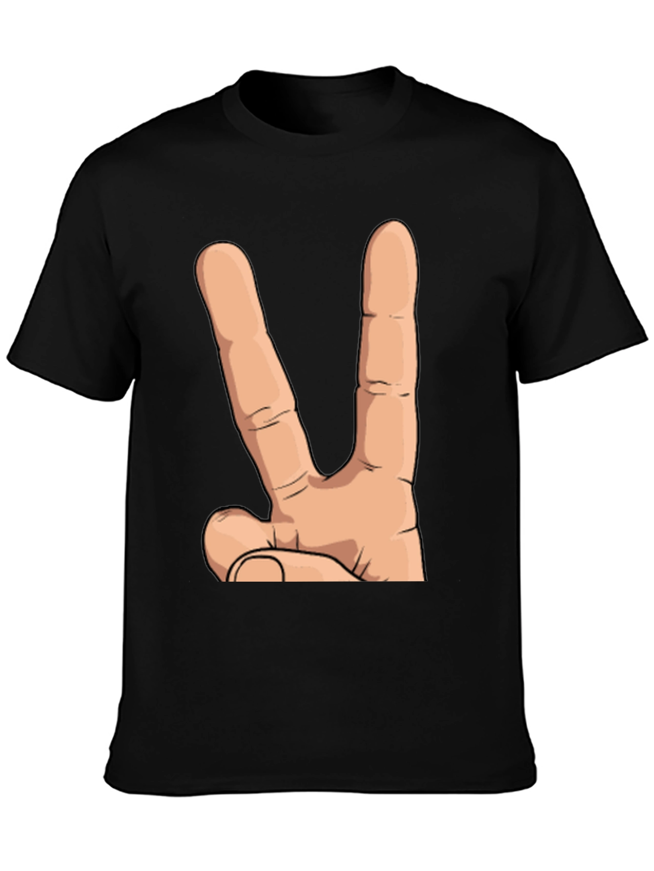 Black Peace Hand Sign Graphic T-Shirt - Unisex Cotton Tee view 3