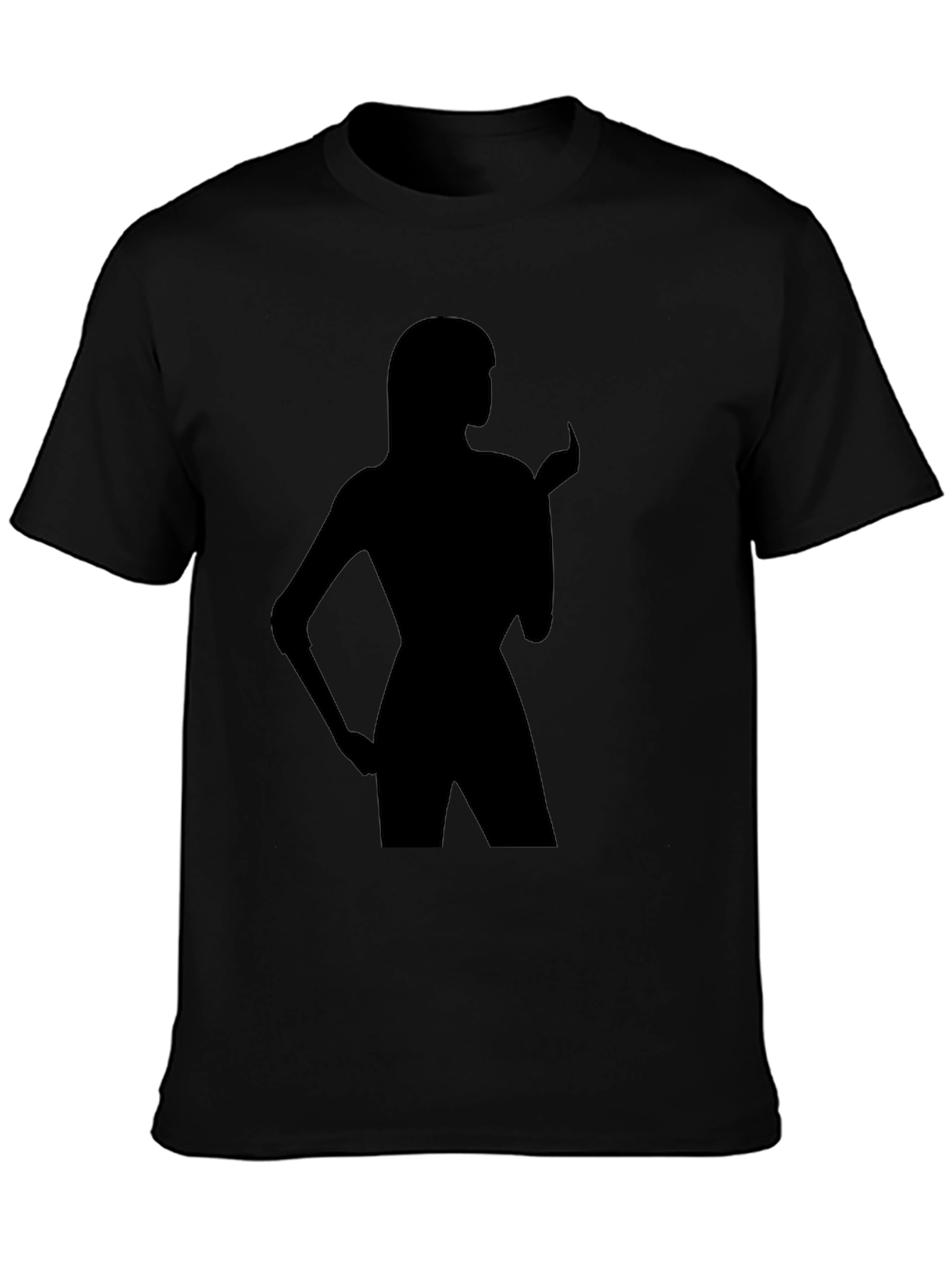 Black Silhouette Tee - Black T-Shirt with Figure Graphic view 3
