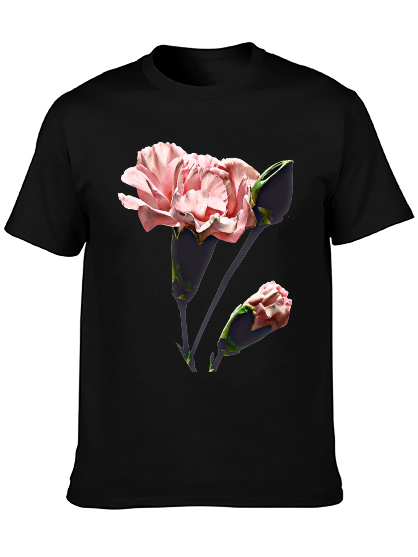 Black Floral Print T-Shirt - Stylish & Comfortable view 3