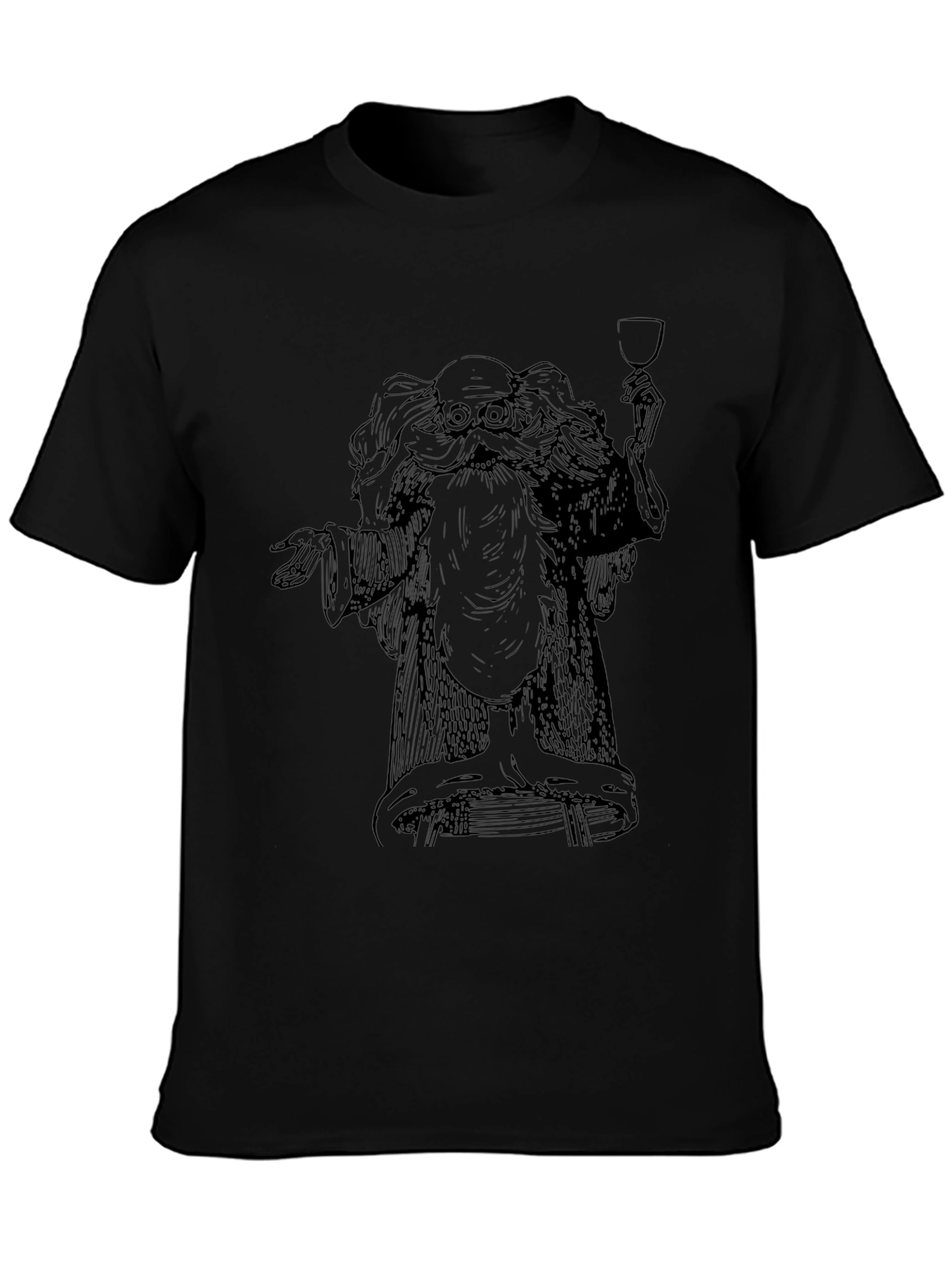 Black Wizard Graphic Black T-Shirt view 3